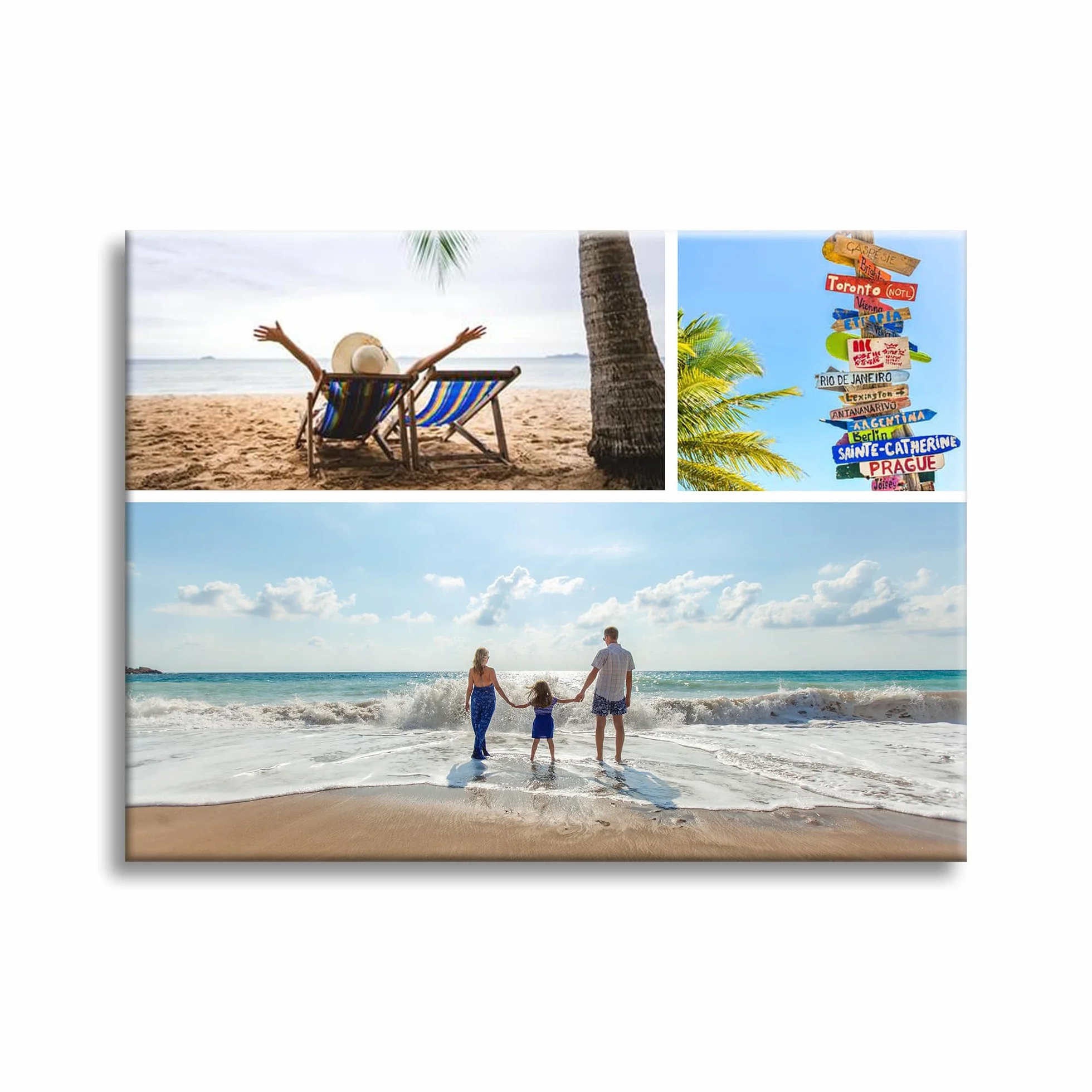 Toile personnalisée avec vos photos cadre en bois 50x40 cm Déco Murale