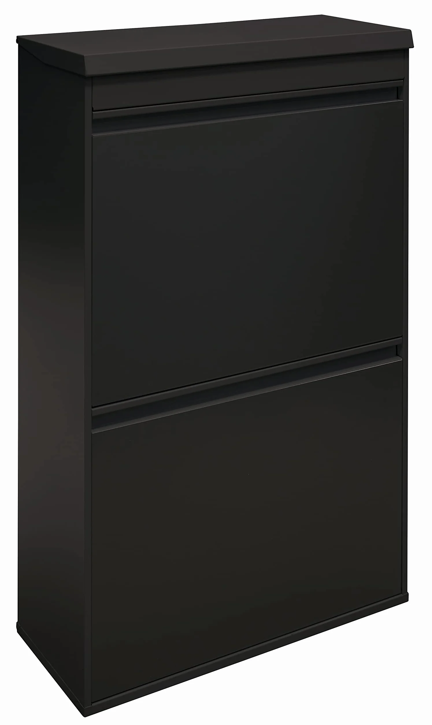 ARREGUI Top CR626-B Poubelle de recyclage en acier, tri sélectif, 4 seaux, 68 L, noir