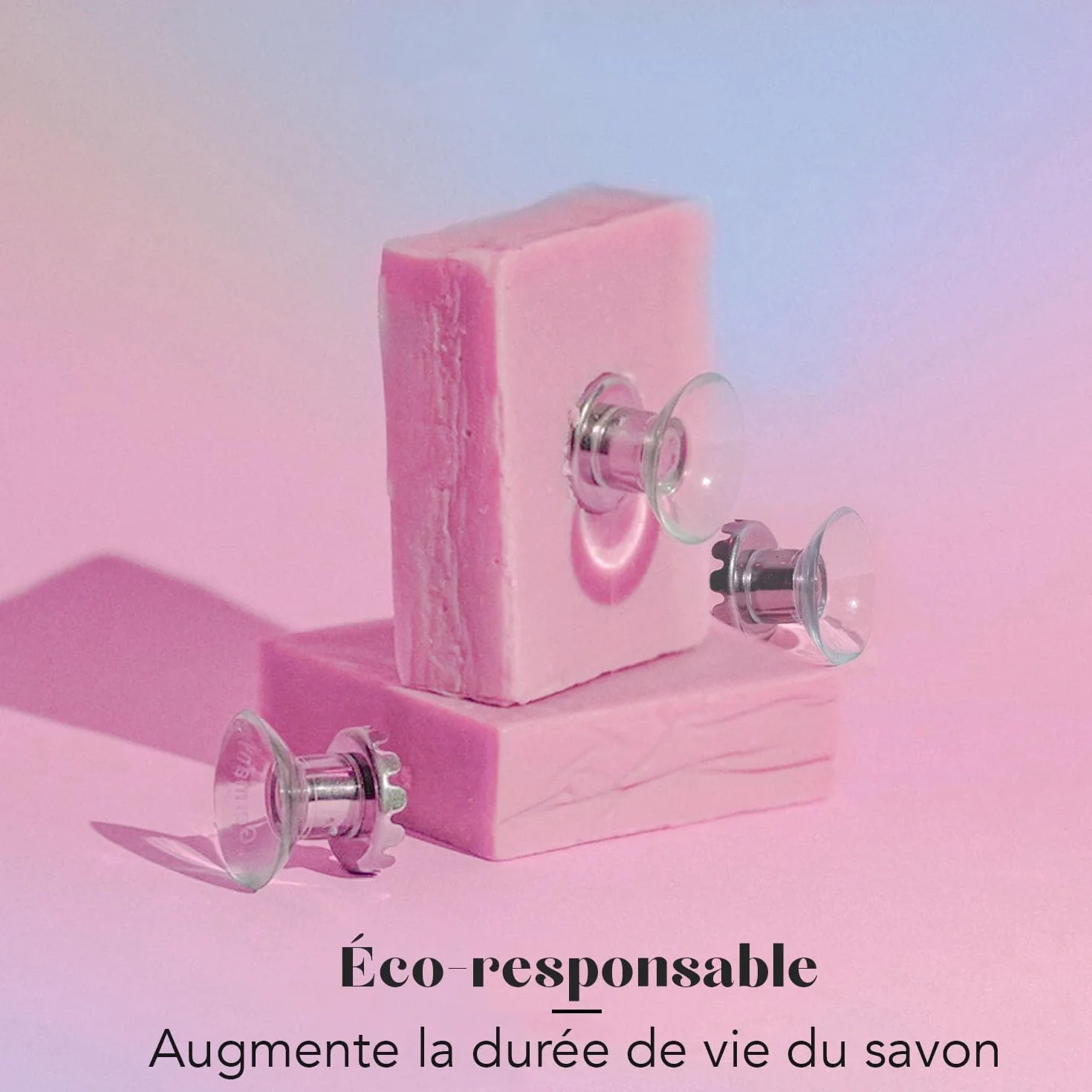 Lot de 3 Porte-Savons Magnétiques à Ventouse Acier Inoxydable Support Mural sans Perçage