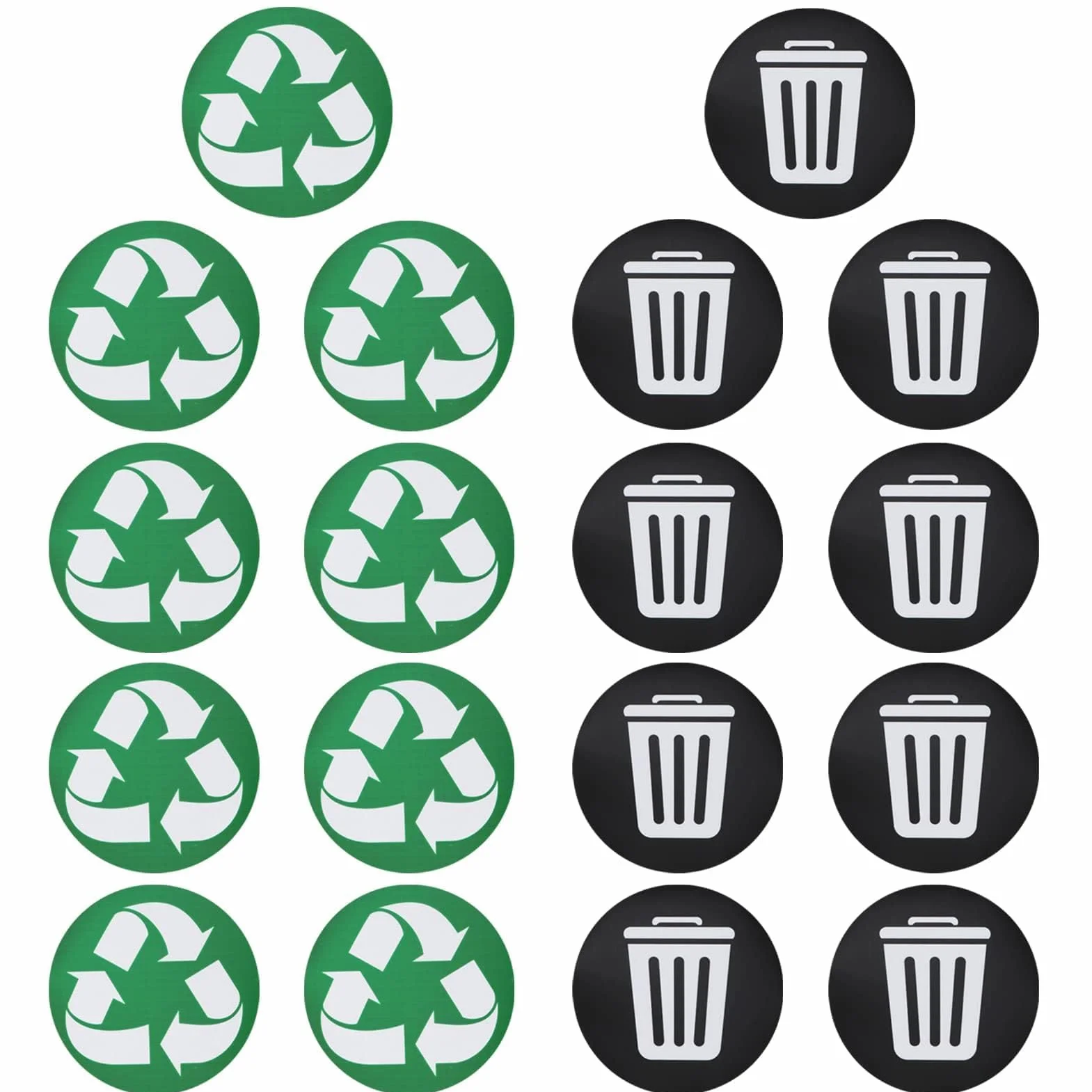Autocollant de Recyclage HERCHR, Pack de 18 Autocollants Vinyle pour Poubelle Intérieur Extérieur