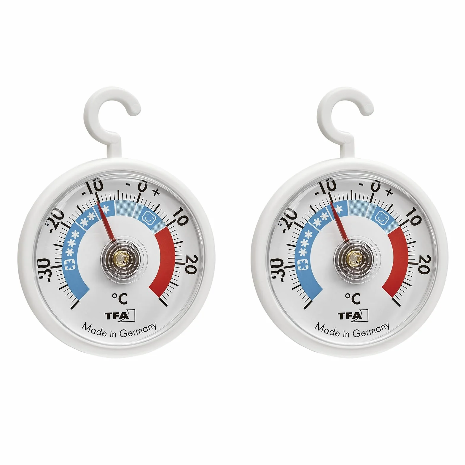 TFA Dostmann thermomètres de refroidissement analogiques avec crochets, 95.1036, pour réfrigérateur, congélateur, blanc