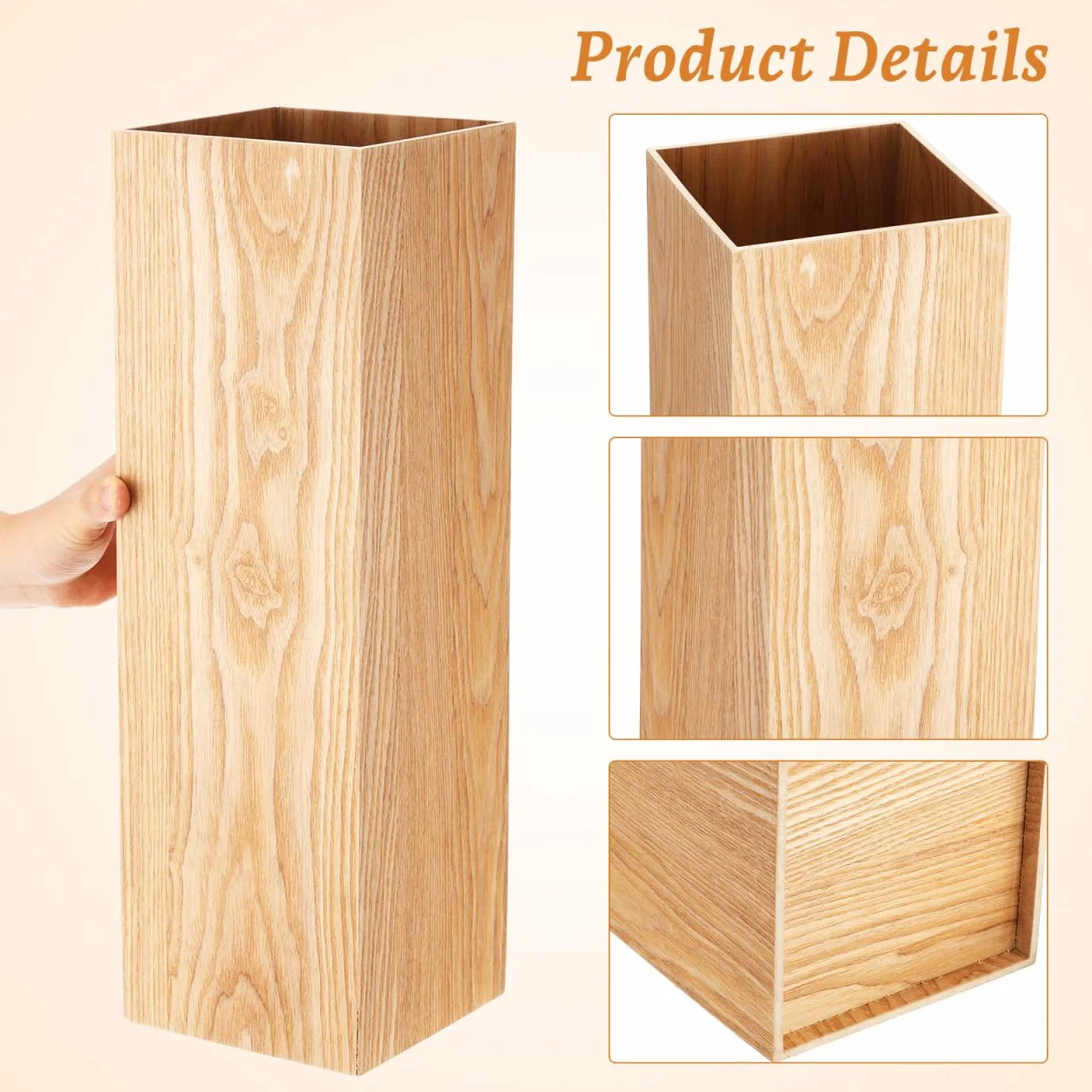 DOITOOL Porte-Parapluie en Bois Style Seau 19.70 x 6.30 x 6.30 Pouces Support Décoratif
