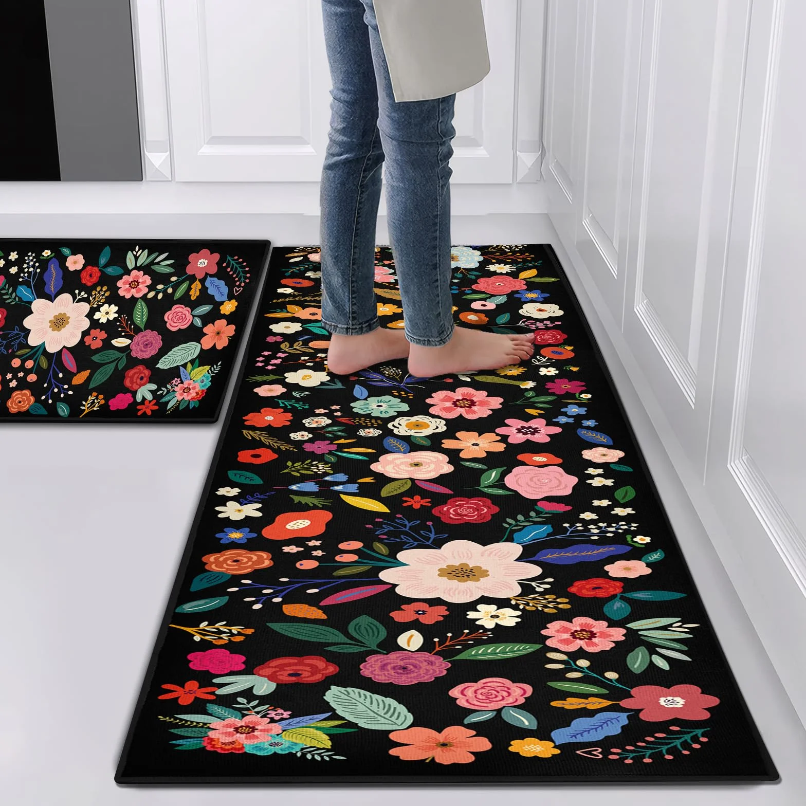 Tapis antidérapants de cuisine lavable anti-fatigue lot de 2 décoration maison