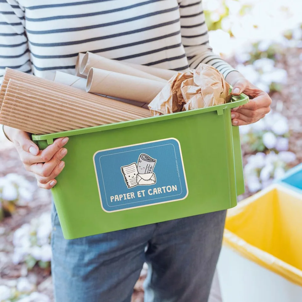 Ludilabel 7 Étiquettes de Tri sélectif pour Poubelles France