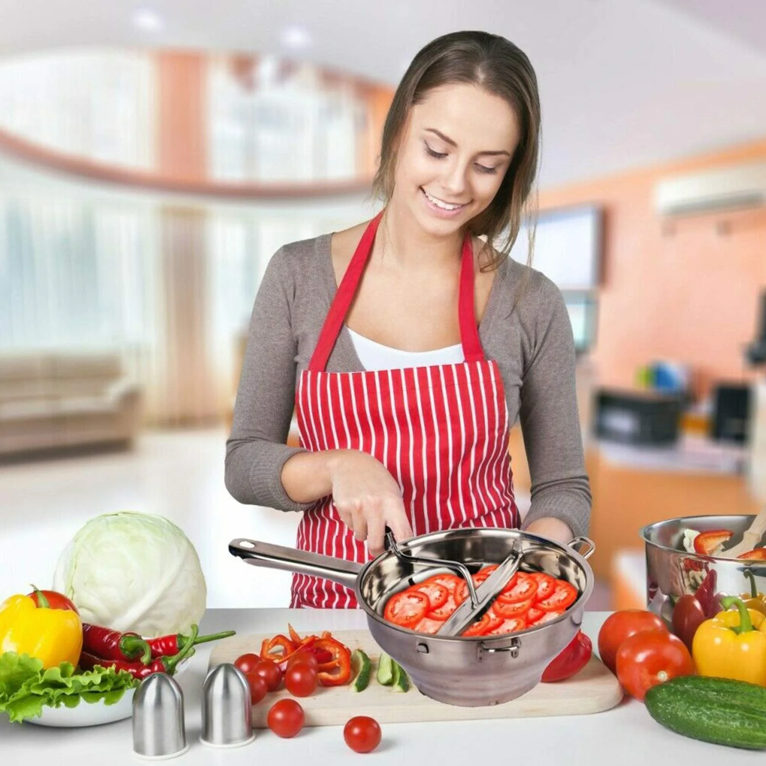 Moulin à aliments en acier inoxydable avec 3 disques de broyage