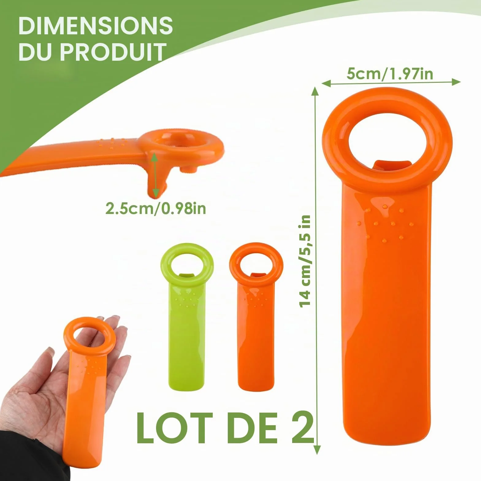 Ouvreur Bocal 2 Pièces Manuel ABS pour Bocaux Boîtes Cuisine Restaurant Bouteilles Canettes