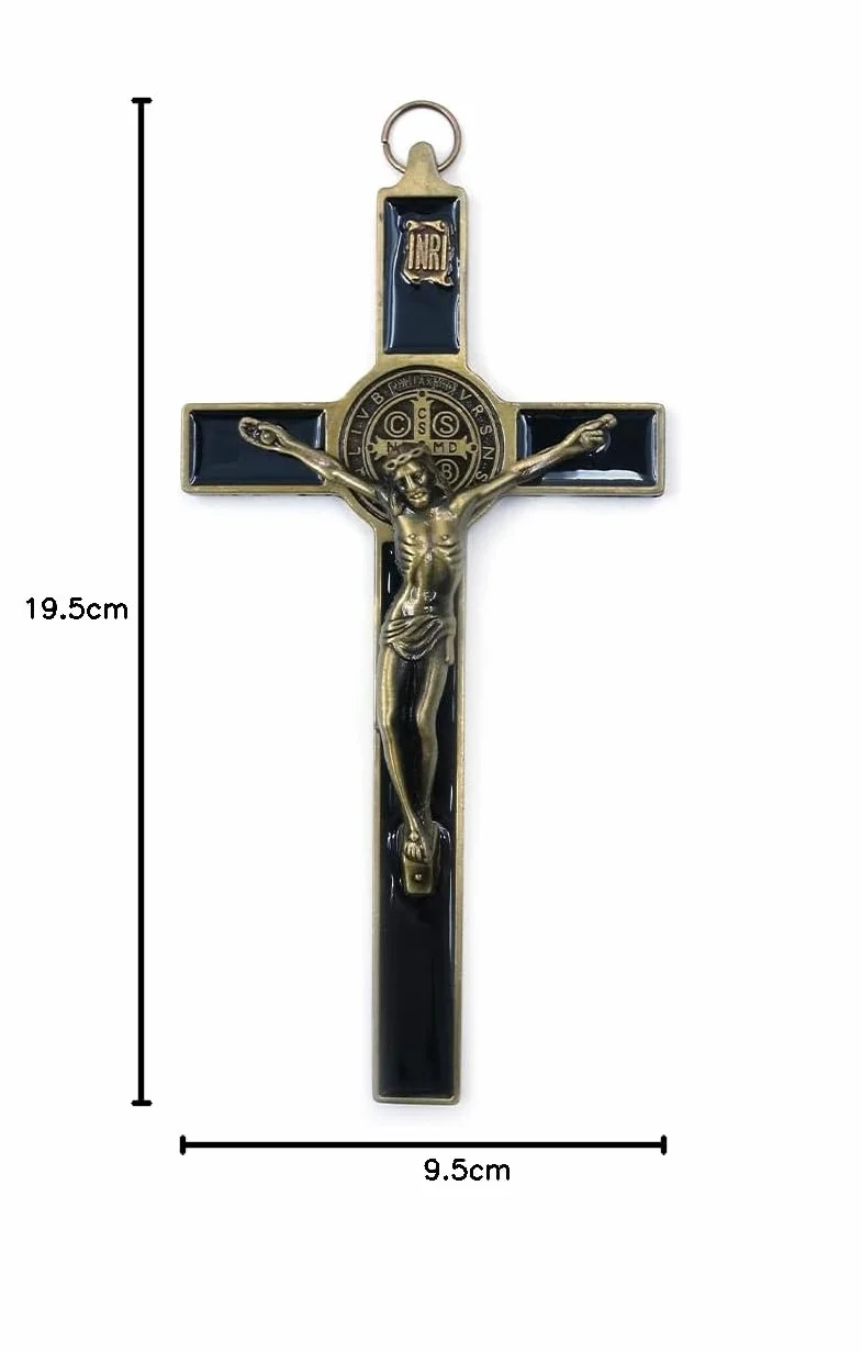 CENPEK Crucifix Jésus Christ Croix Statue Figurine Bronze antique pour Voiture Maison Chapelle
