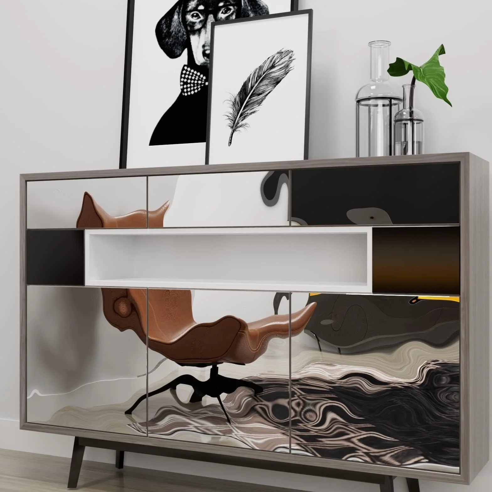 Decotalk Papier Peint Miroir Autocollant 30x300cm Effet Miroir Argenté Rouleau Adhésif Mural Imperméable Salle de Bain Cuisine