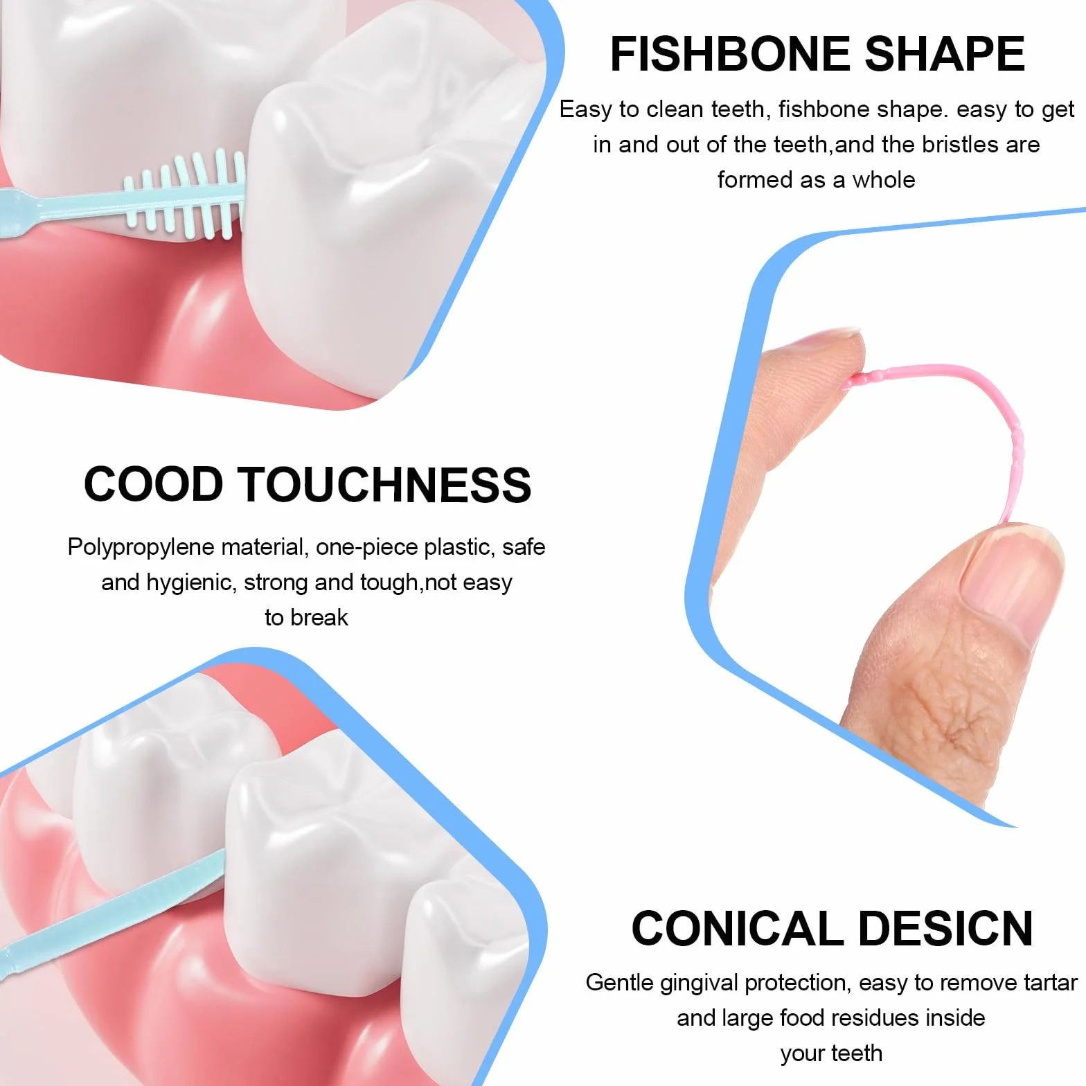 Cure dents plastique double tête fil dentaire brosse interdentaire portable boîte 240 pièces