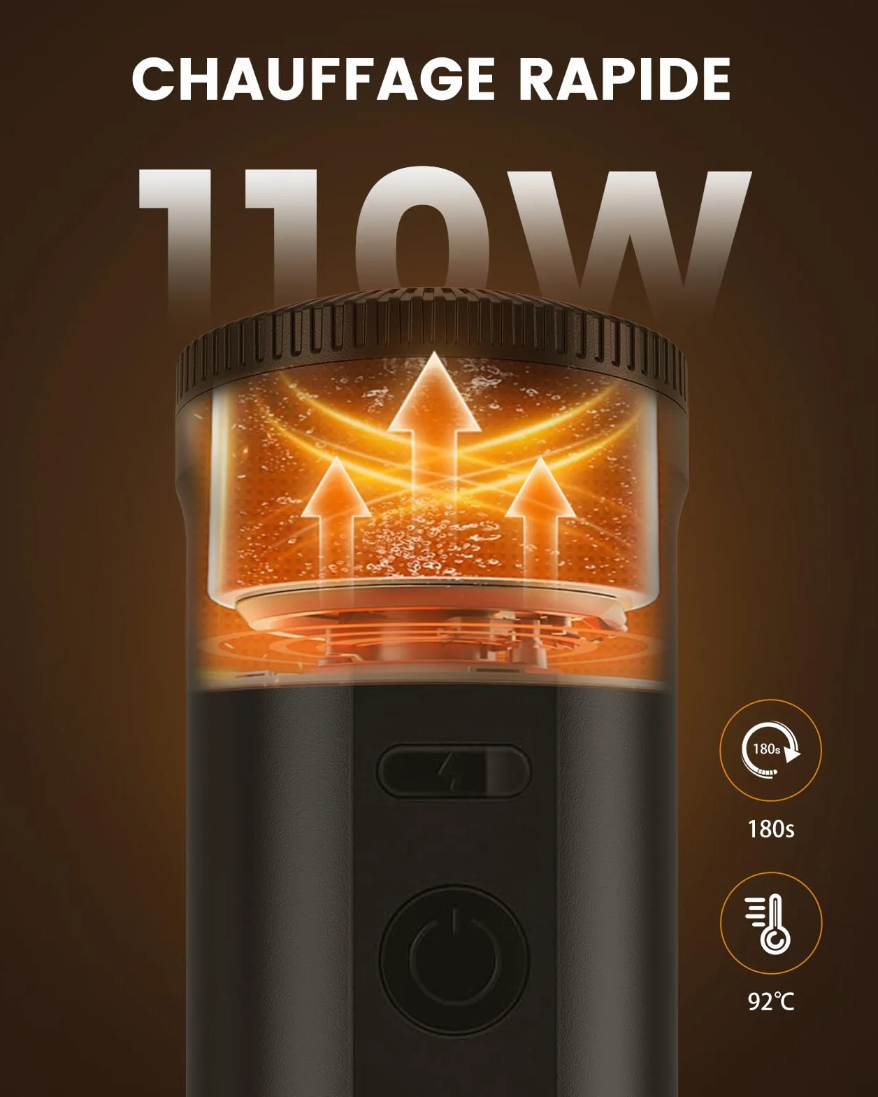Machine à Café Portable 2 en 1 9600 mAh 20 Bars Rechargeable pour Voyage