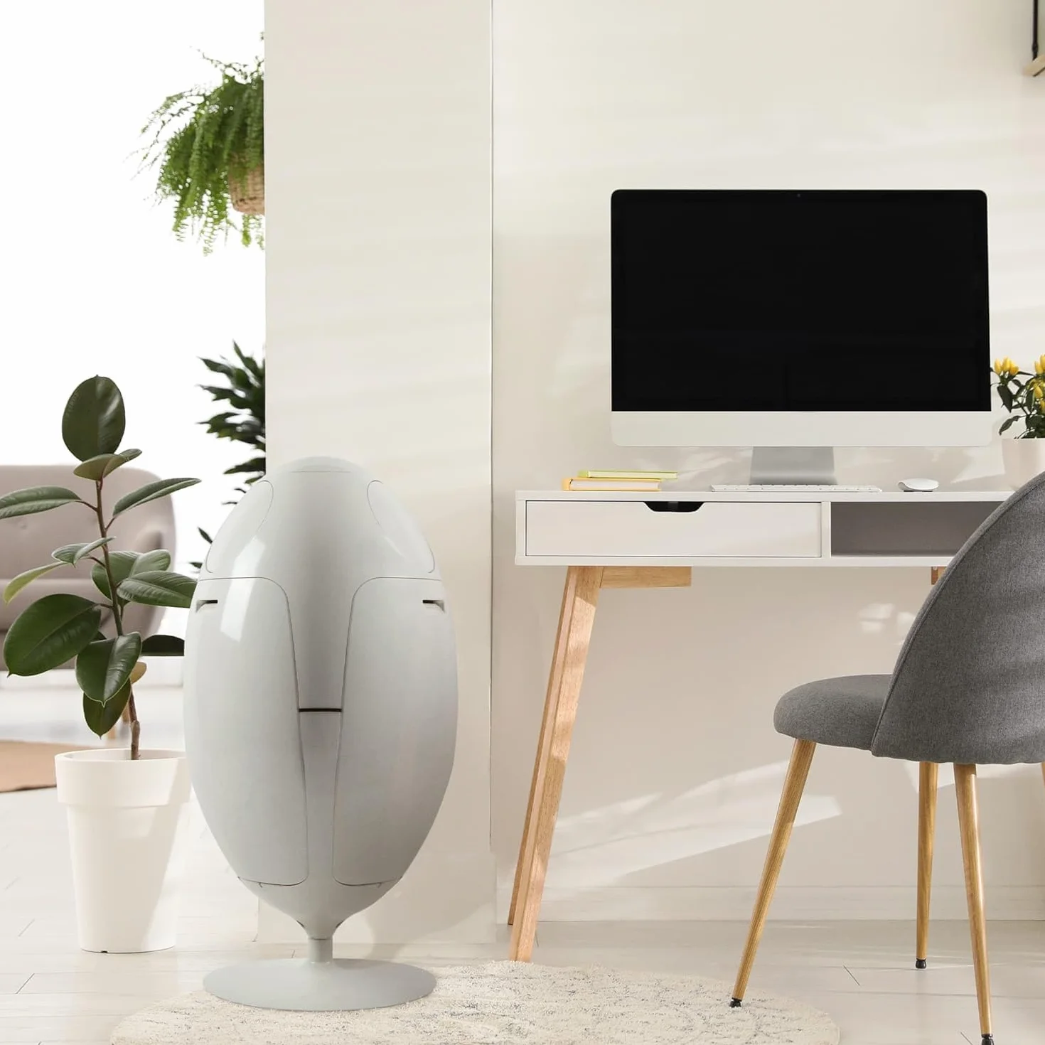 SoldiDesign Ovetto Poubelle de Recyclage 54L 3 x 18L Système de tri sélectif Blanc