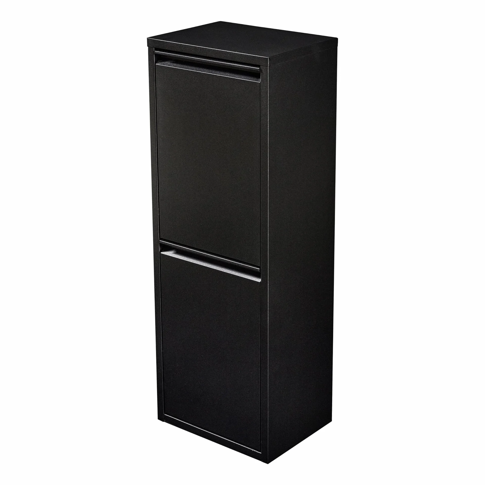 Poubelle de Recyclage Murale 2 Compartiments Inclinables 14L Noir 93 x 33 x 25 cm