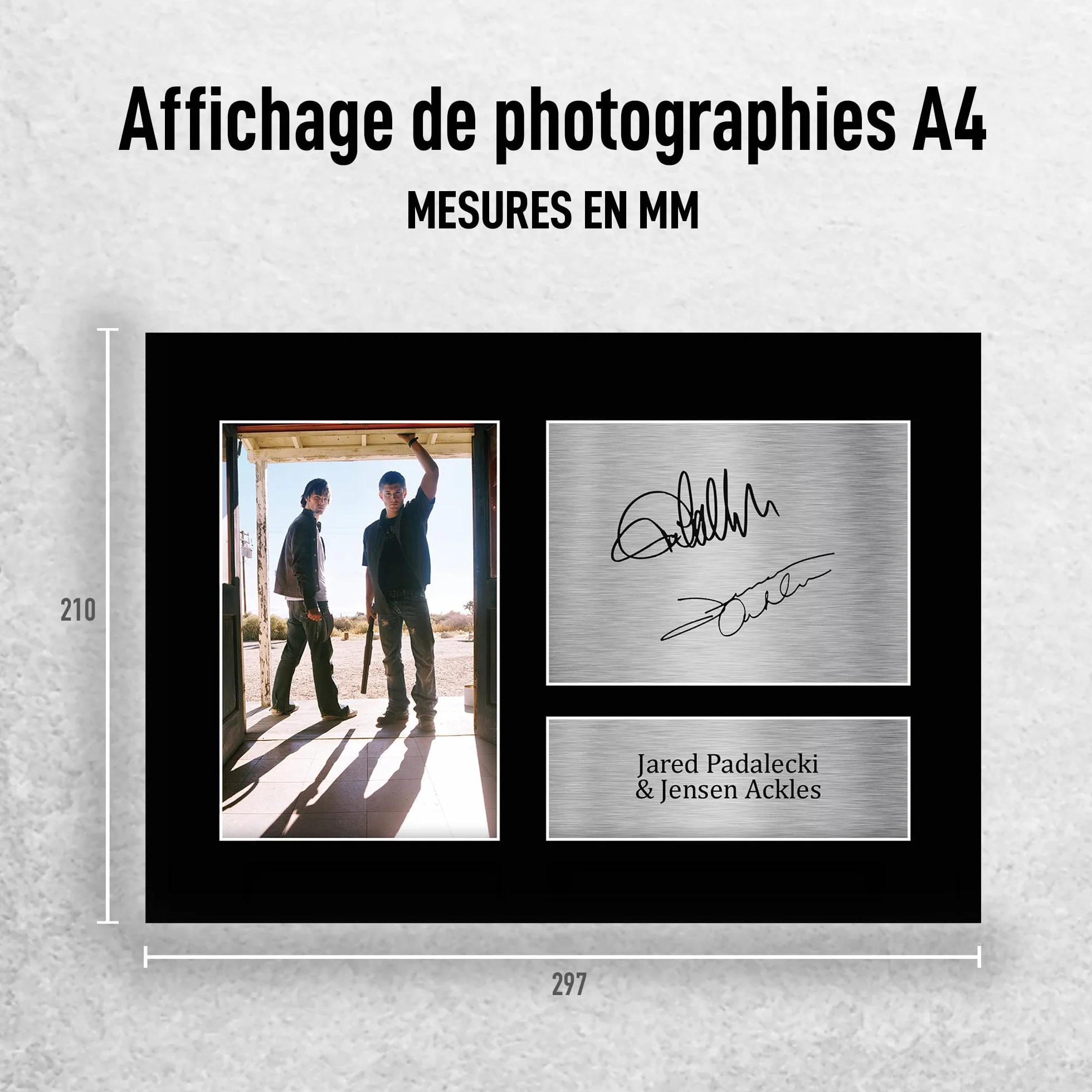 Supernatural A4 Autographe Photo Signé Jared Padalecki Jensen Ackles Cadeaux