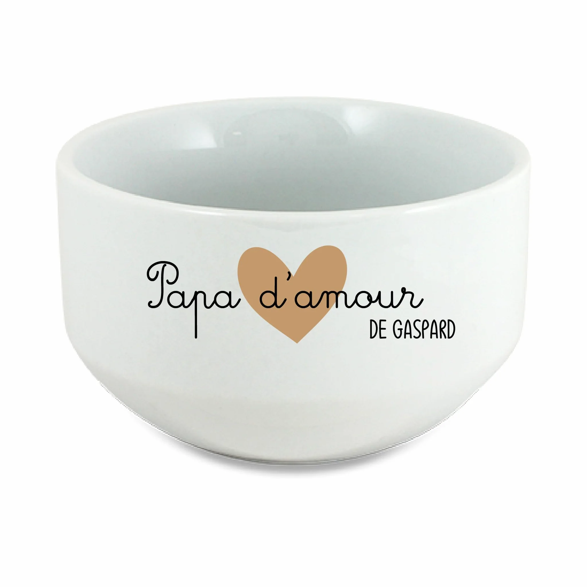 Bol Papa d'Amour Personnalisé 600 ml – Cadeau Fête des Pères Original – Bol Prénom Enfant Petit Déjeuner