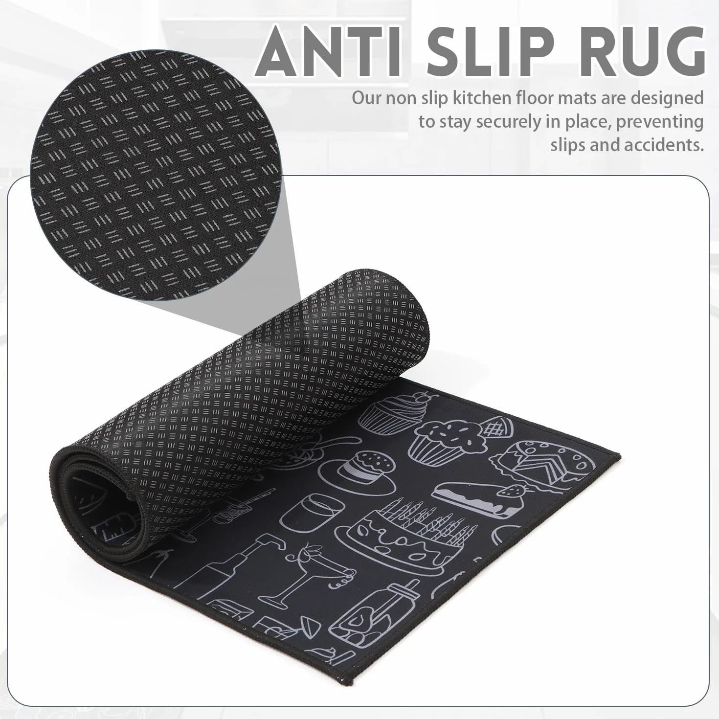 Tapis antidérapants lavables Cuisine 40x60 40x120cm 2 pièces