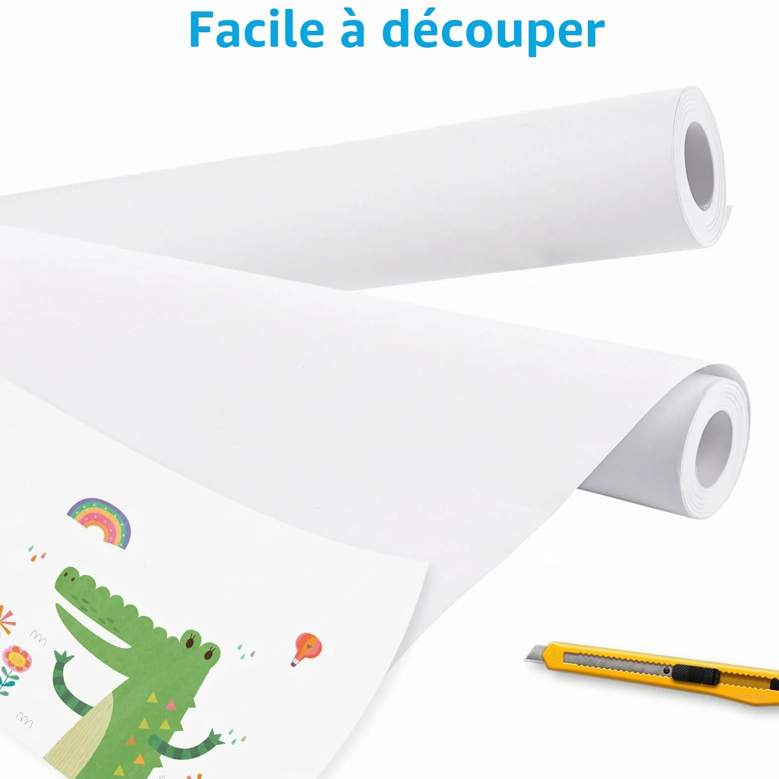 Lot de 4 rouleaux de papier à dessin 42,5 cm x 15 m Blanc