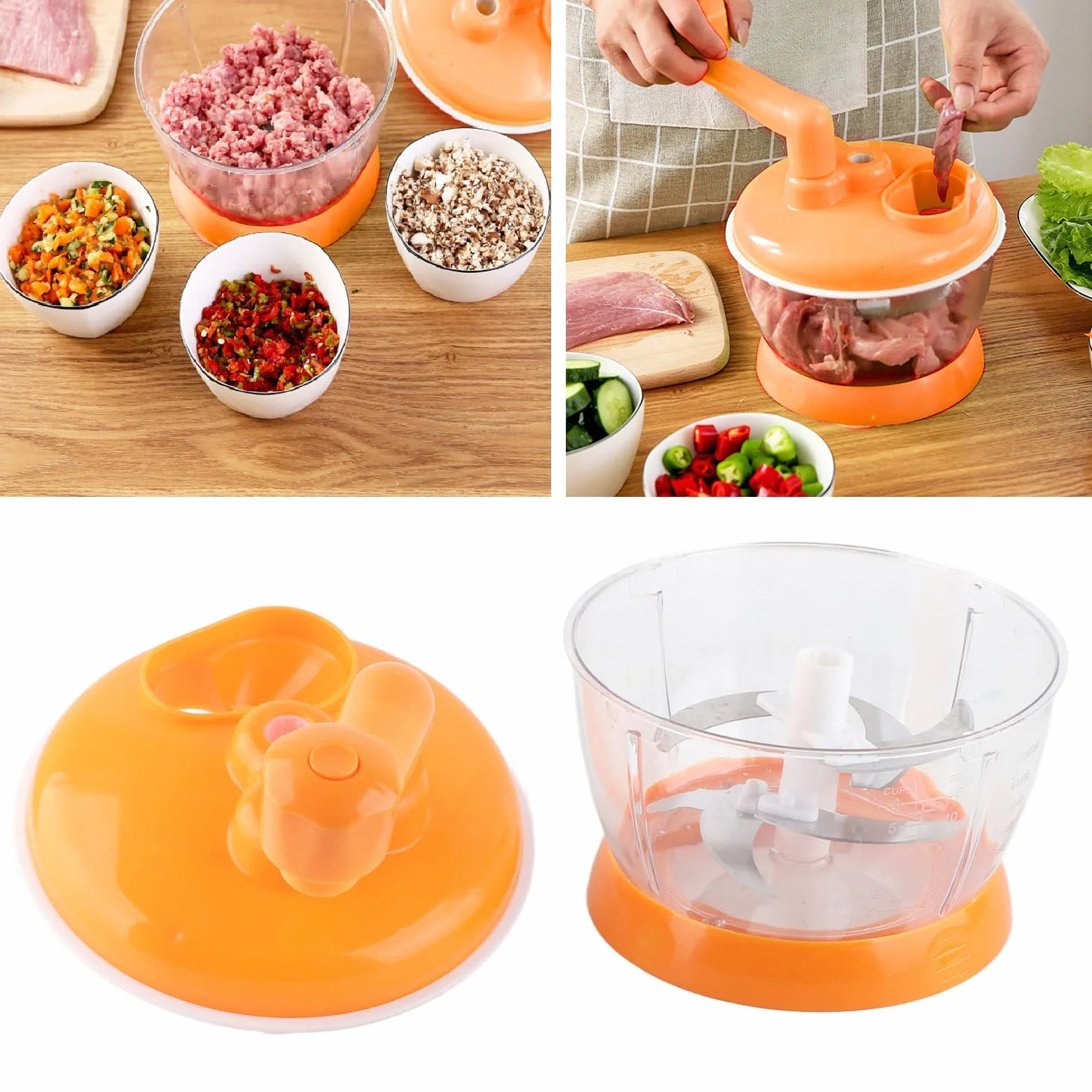 Moulin à Légumes Manuel en Acier Inoxydable, 6 Lames, Compact