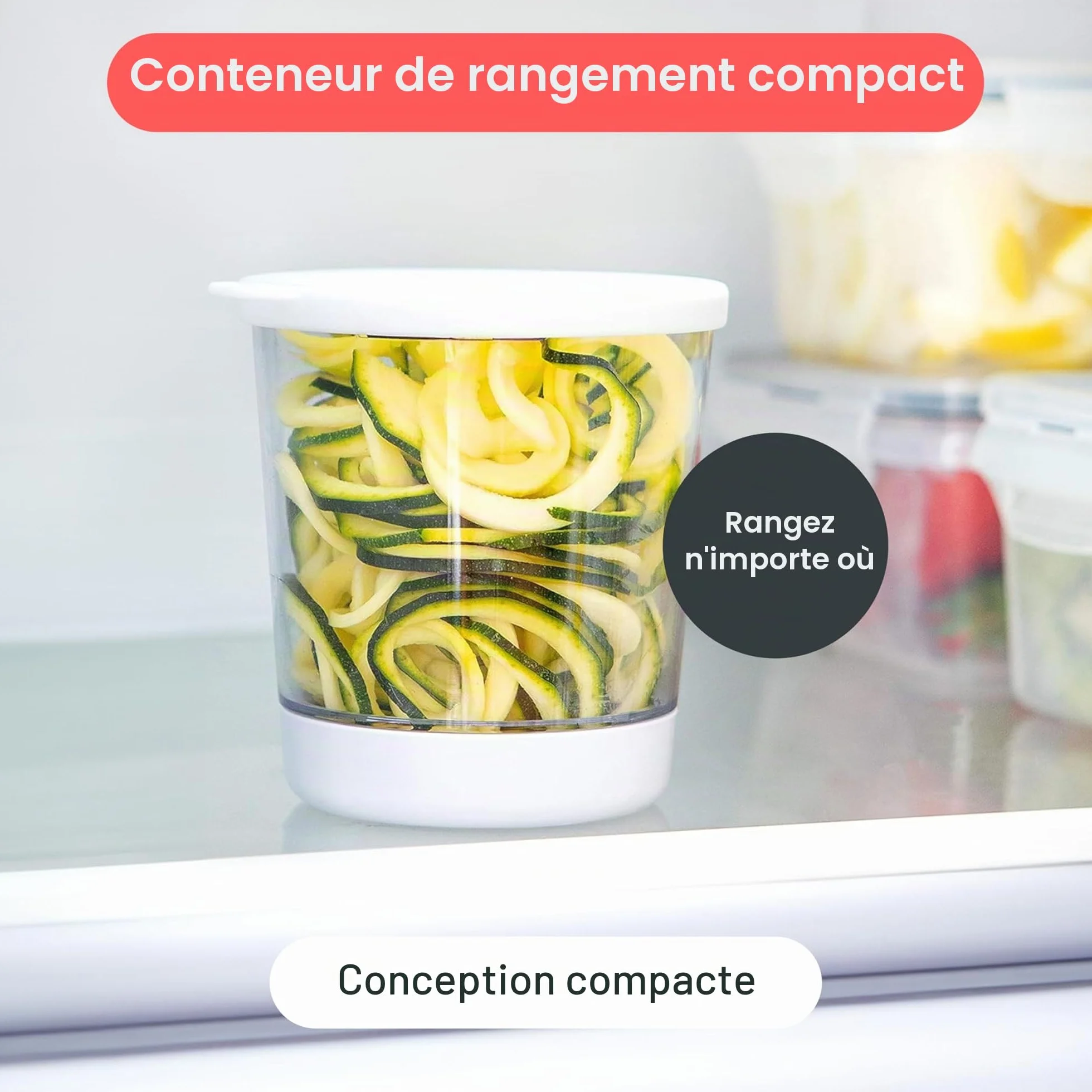Spiraliseur de Légumes Manuel Multifonction 4-en-1 - Coupe Légumes Spirale pour Tagliatelles Courgette Carotte Concombre