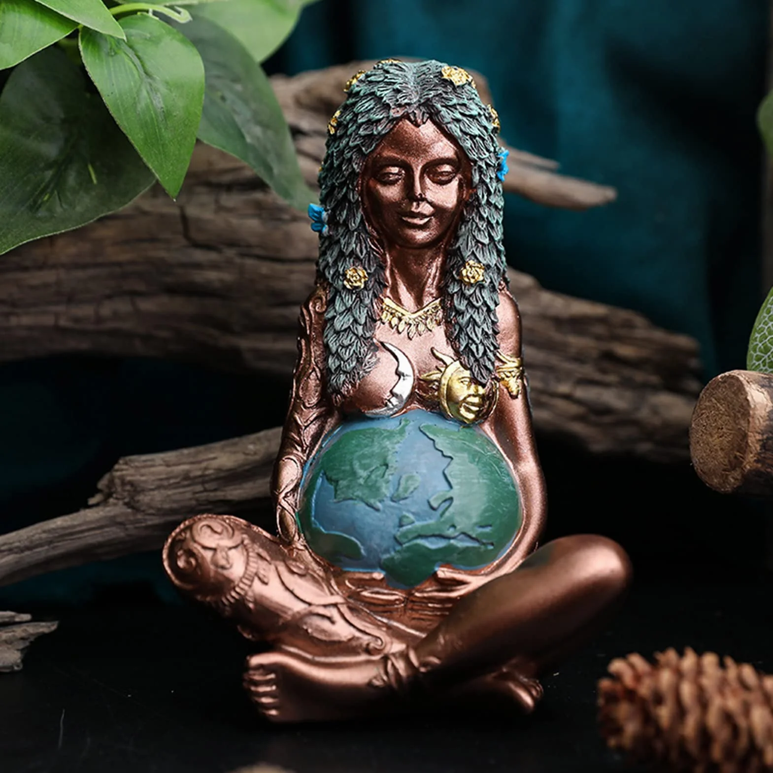 Déesse De Gaia Art Mère Terre Statue Décor Extérieur Figurine Cadeau Maman