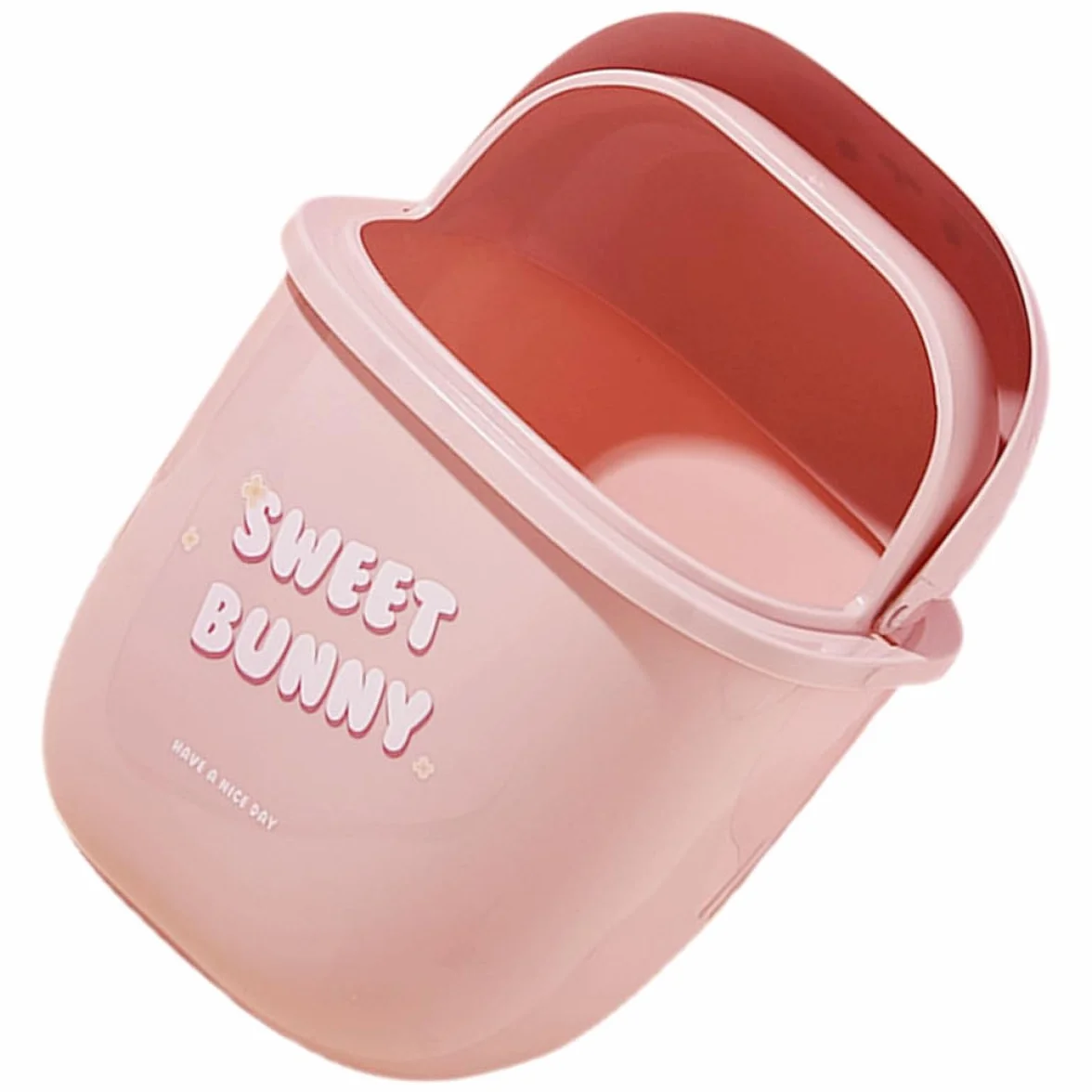 Mini Poubelle de Table en Plastique avec Couvercle, Forme Lapin, Résistante à l'Usure et aux Odeurs