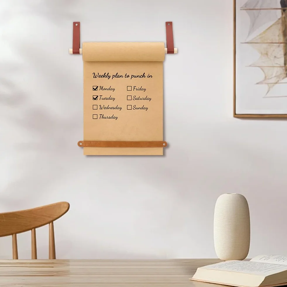 PH PandaHall 30mx30cm Support de Rouleau de Papier Kraft Marron Distributeur Mural Créatif