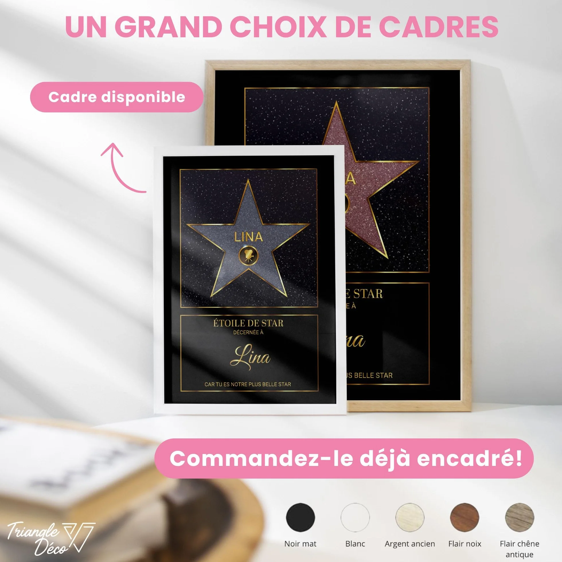 Affiche personnalisée Étoile de Star Hollywood rouge – Poster Toile Plexiglas avec ou sans Cadre