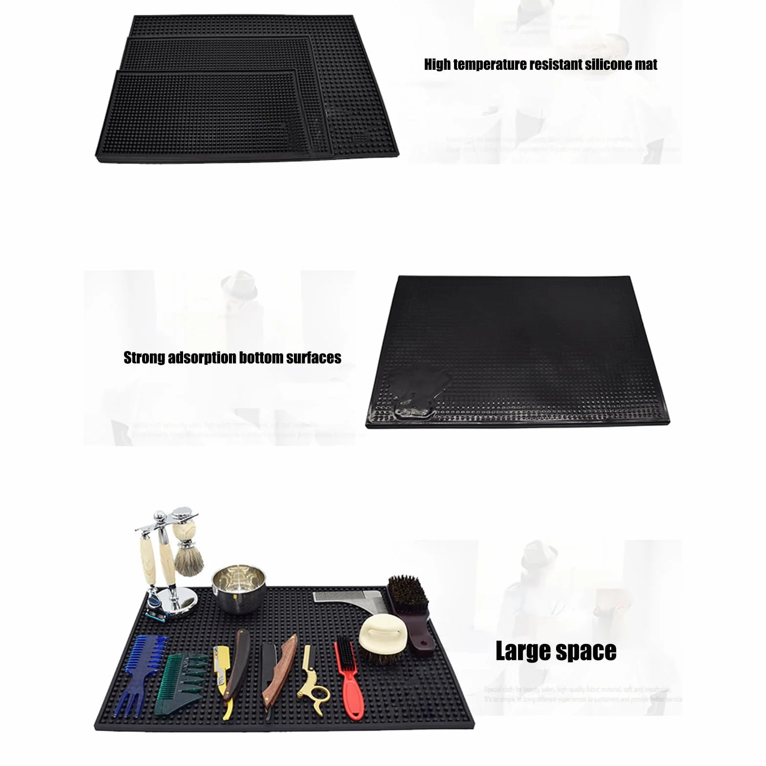 Tapis de salon pour coiffure en silicone - Organisateur d'outils de coiffure
