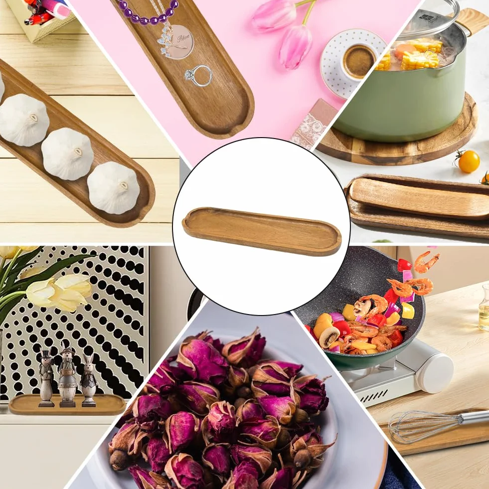 Porte-cuillère en bois pour cuisine - SwirlColor Repose cuillère longue