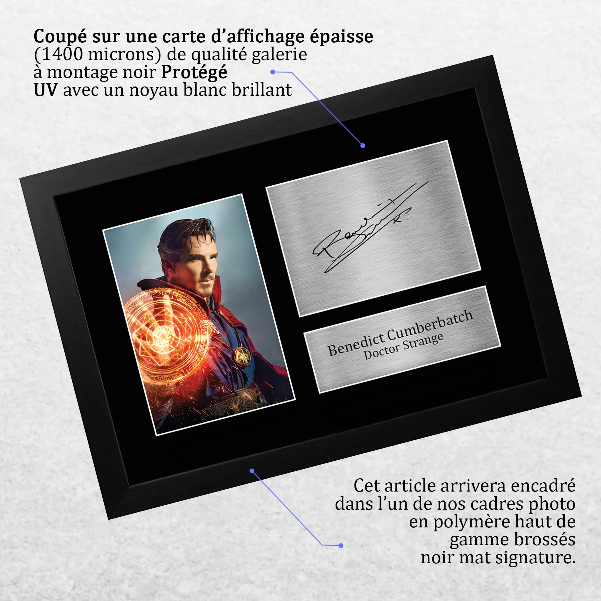 Benedict Cumberbatch Avengers Doctor Strange Autographe Photo A4 Encadré Cadeaux