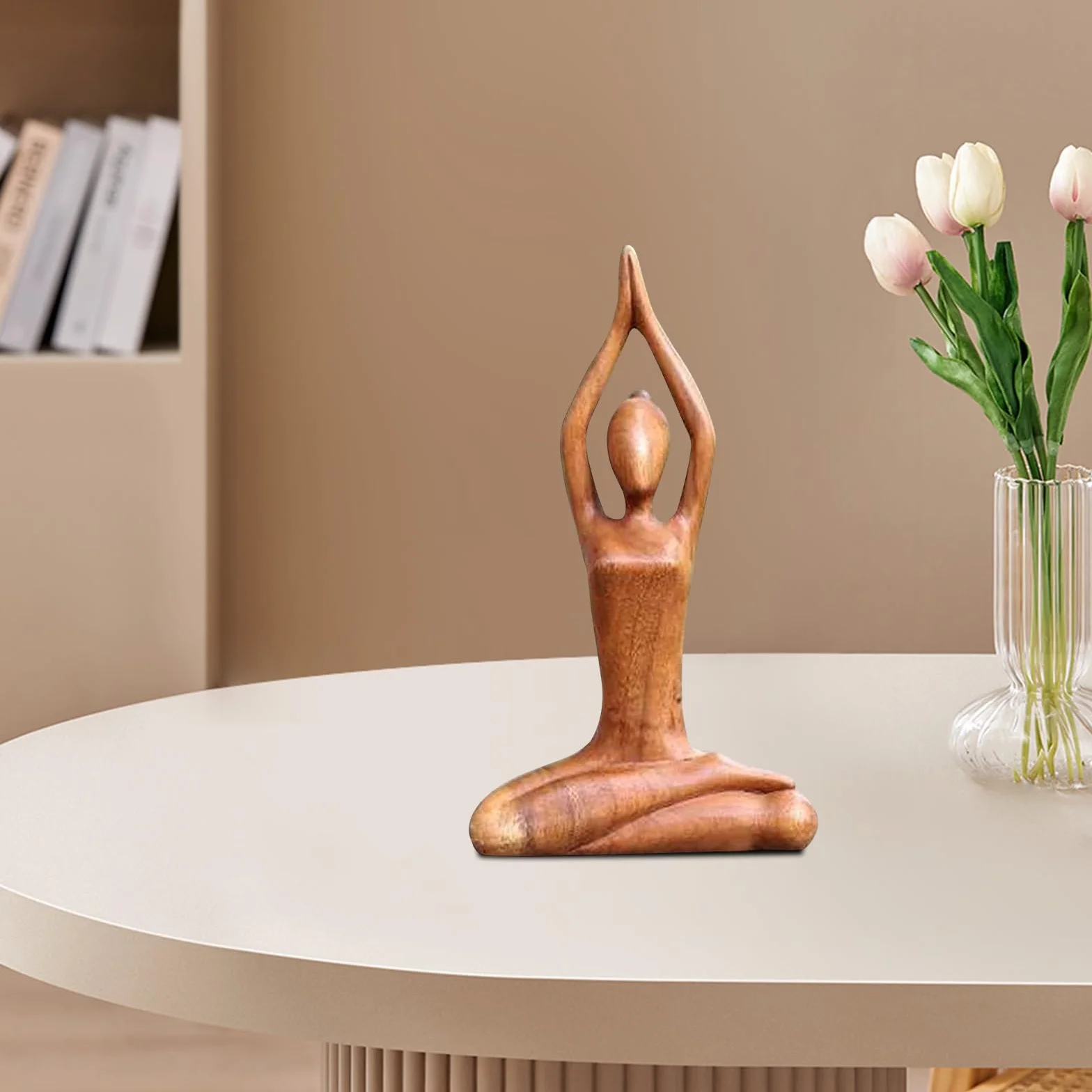 Sculpture de Femme Yoga en Polyrésine - Statue Moderne Décoration Table Jardin Méditation Abstraite