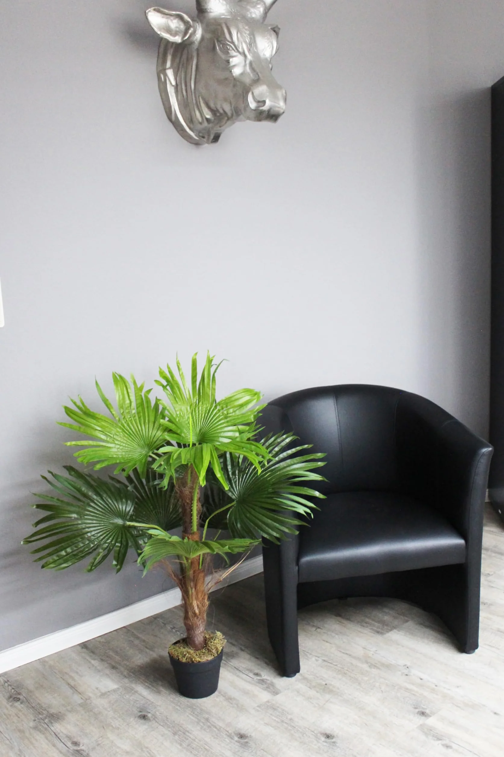 Palmier Artificiel 90 cm 9 Feuilles Plante Tropicale décorative en Pot