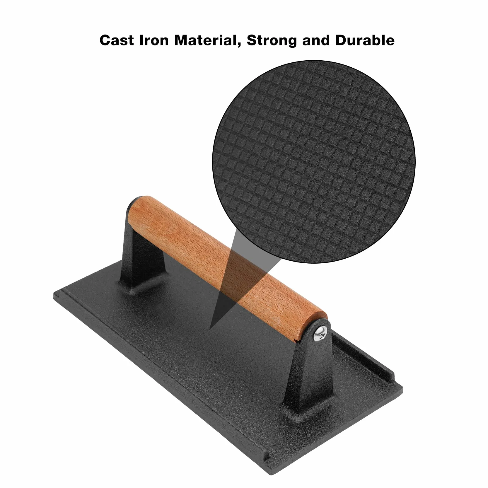 onlyfire Presse à Steak en Fonte Gril Presse Bacon Presse à Viande Burger Smasher