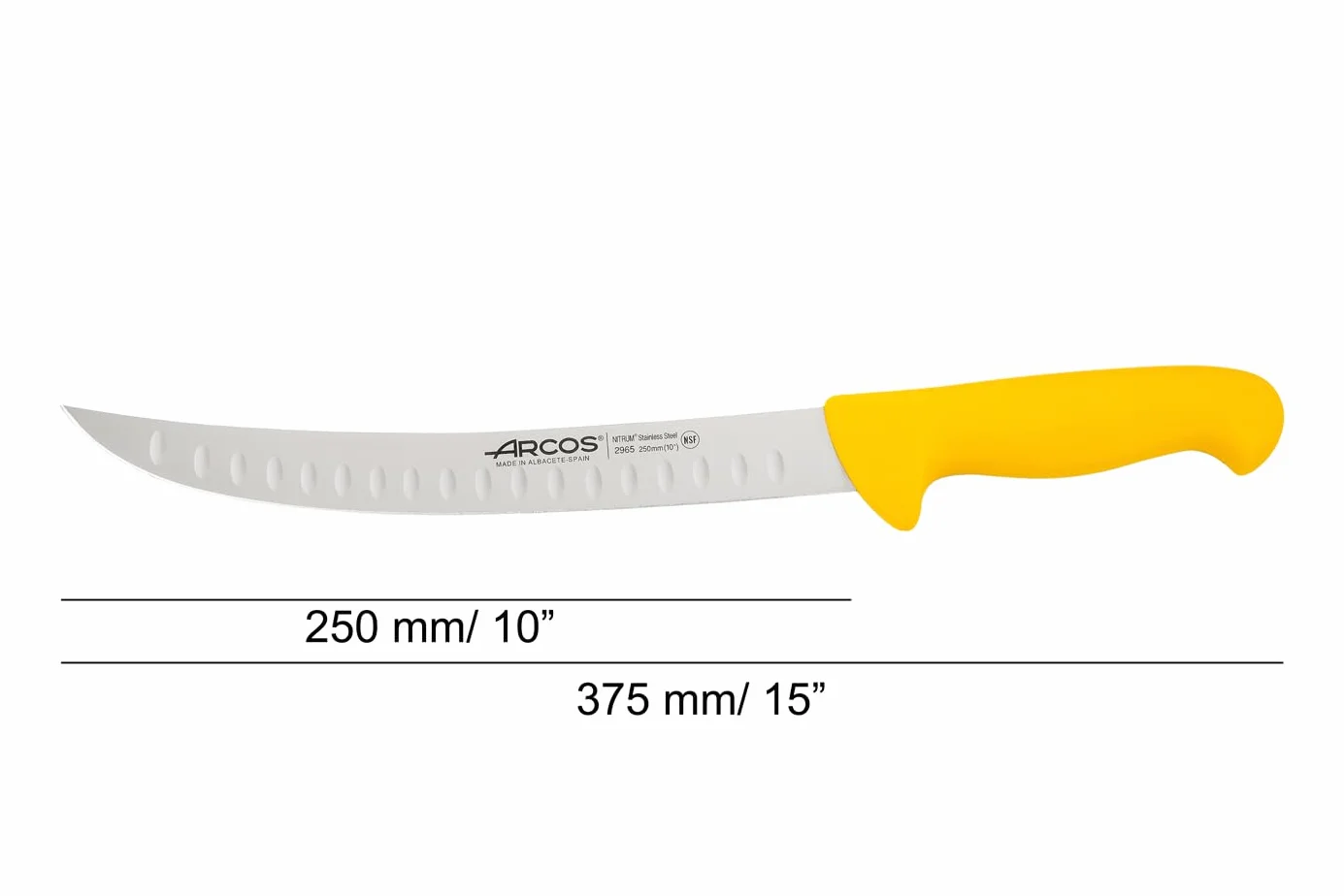 Arcos Couteau boucher incurvé jaune série 2900