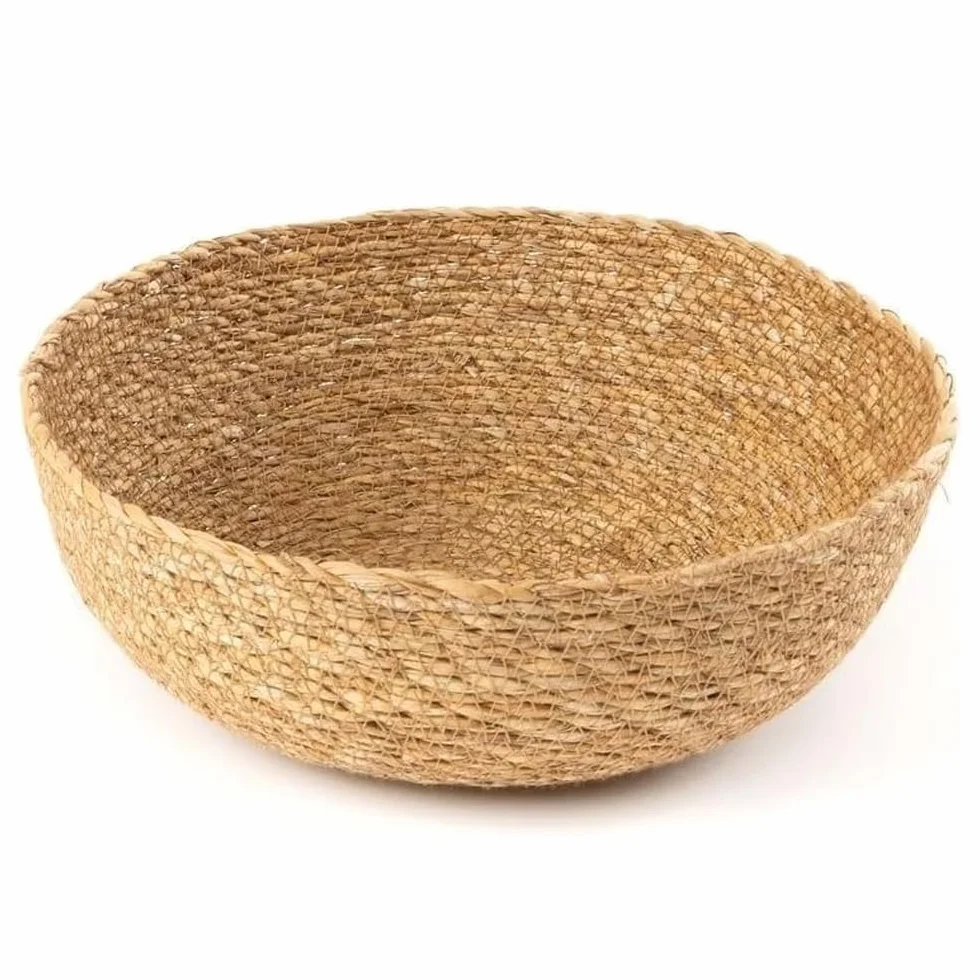 Panier de Rangement en Osier Rond 26 cm - Bol Décoratif pour Clés, Portefeuille et Petits Objets