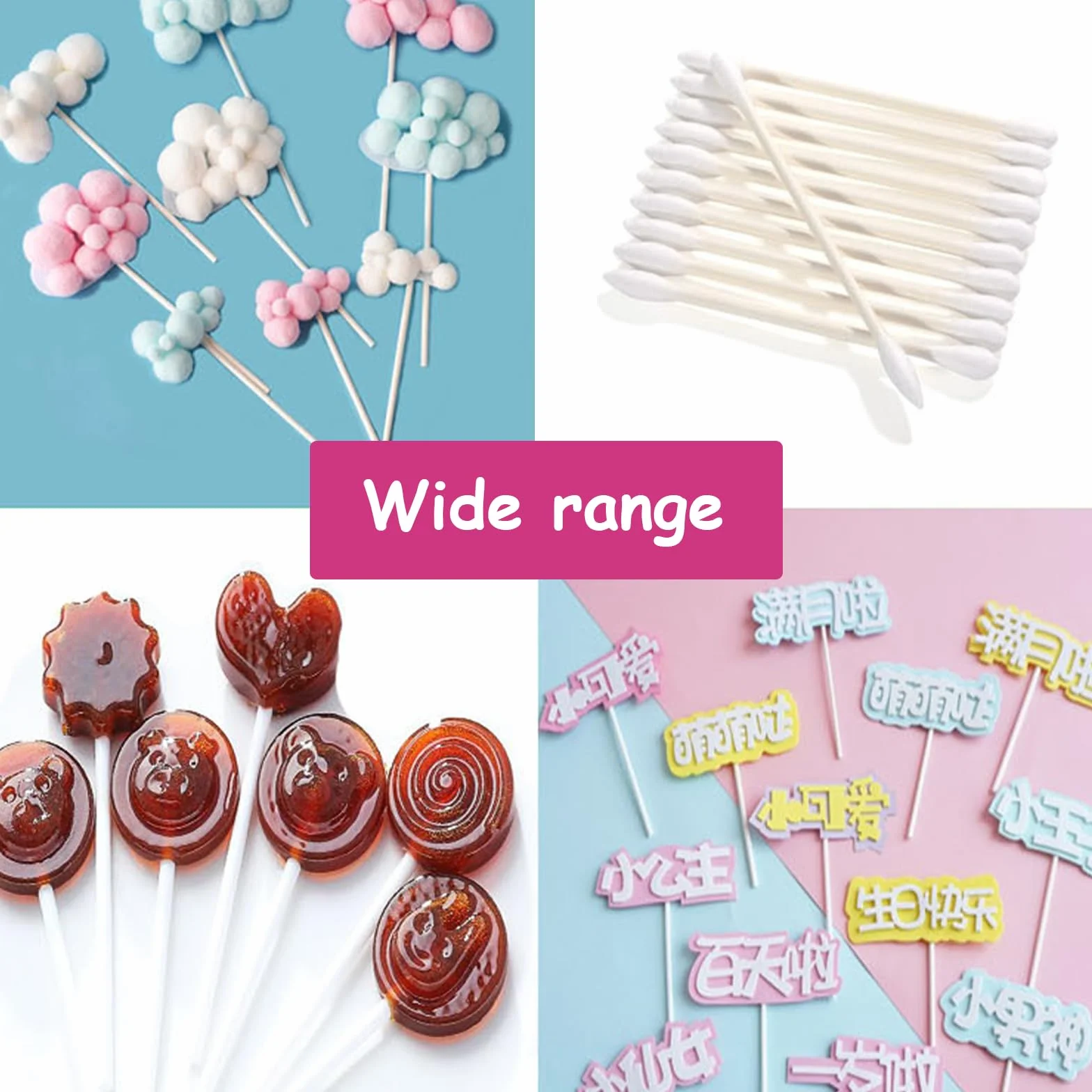 200 Pièces Bâtons pour Cake Pop 10 cm 15 cm Papier Solide Sucettes Gâteaux Desserts Blancs