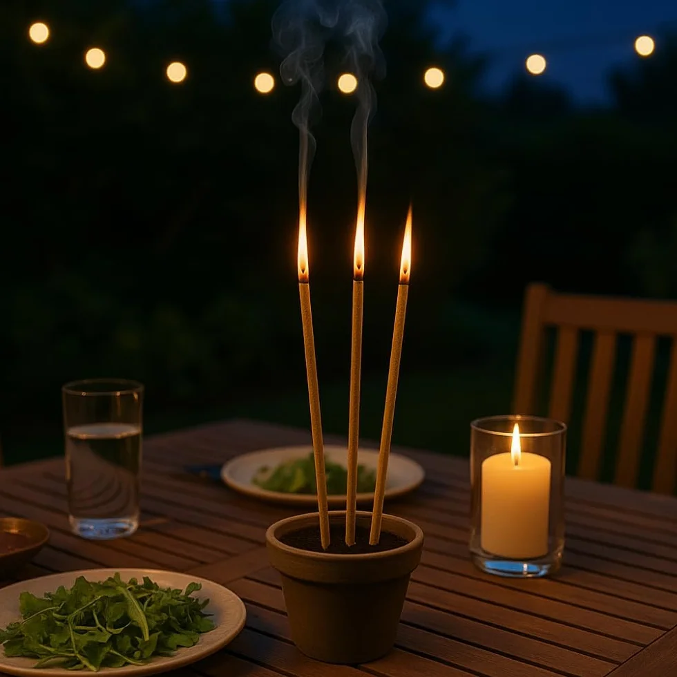 Pack de 30 Bâtons Encens Géants Citronnelle 40 cm Anti Moustiques Jardin Terrasse