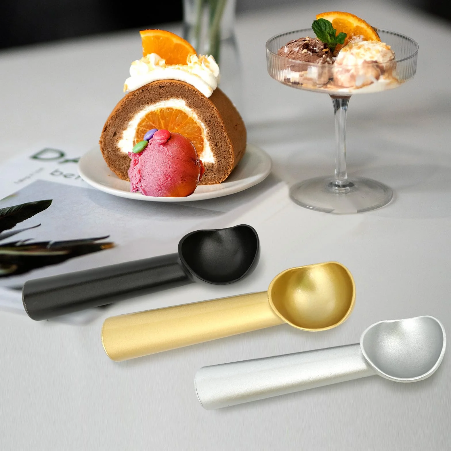 Cuillère à Glace Professionnelle en Aluminium Antiadhésive 7 Pouces