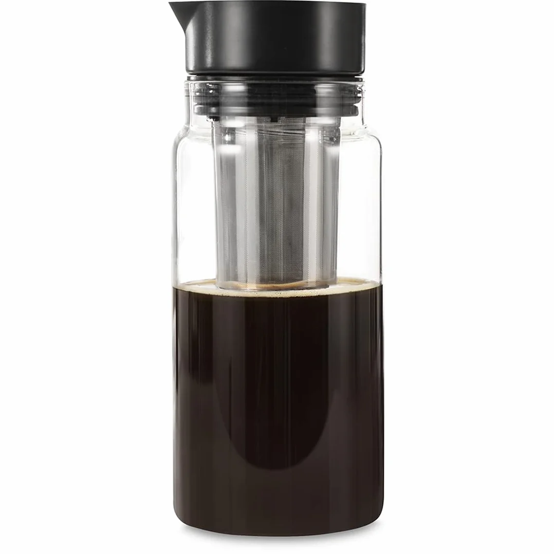 Xavax Cafetière à infusion froide 2 en 1, machine à café et thé, bouteille verre 1 l
