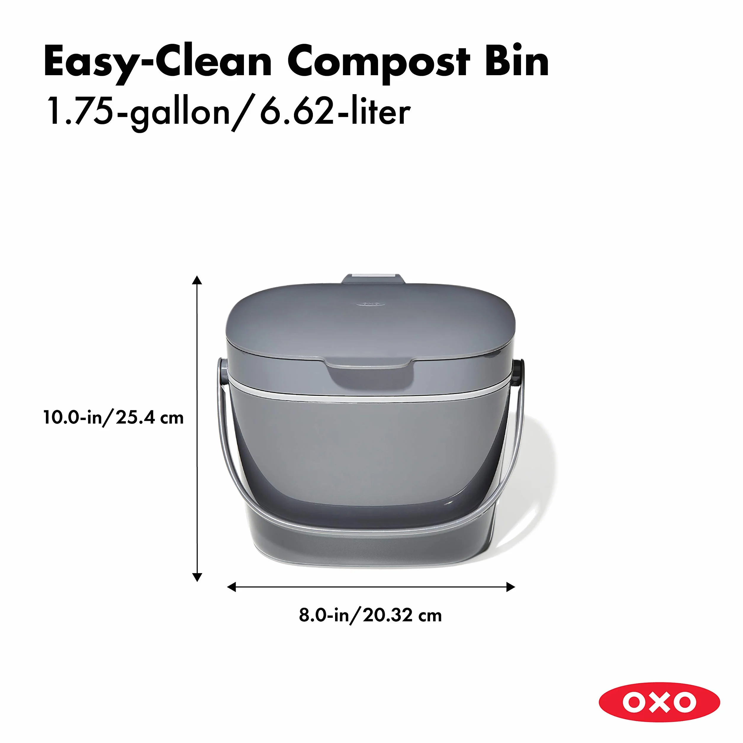 OXO Poubelle à Compost, Gris, 6.6 L