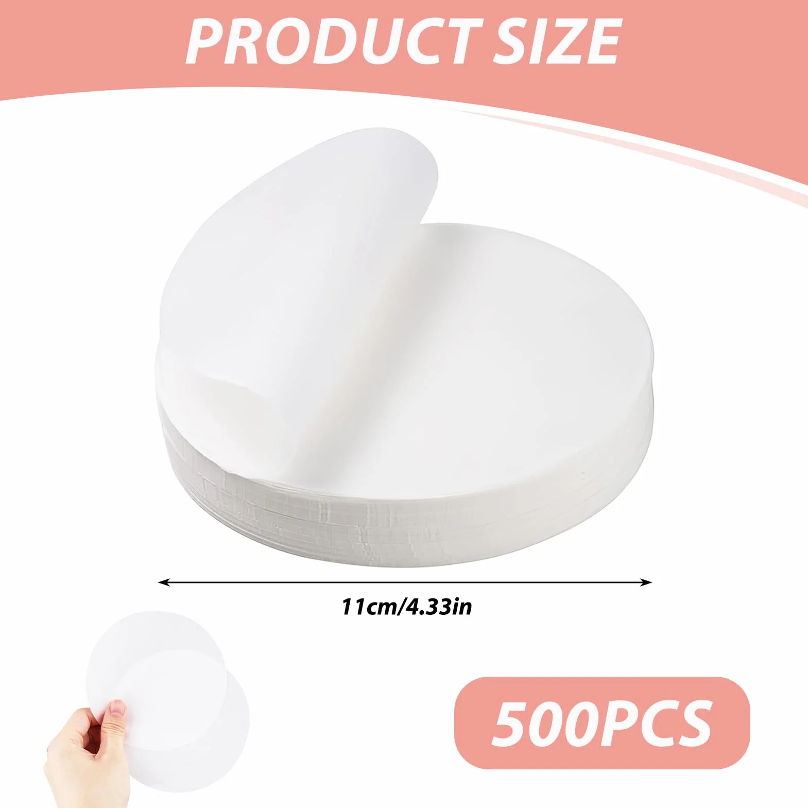 JINSIHU Papier Parchemin Antiadhésif 500 Pièces 11cm Rond pour Burgers Steaks Hachés Barbecue
