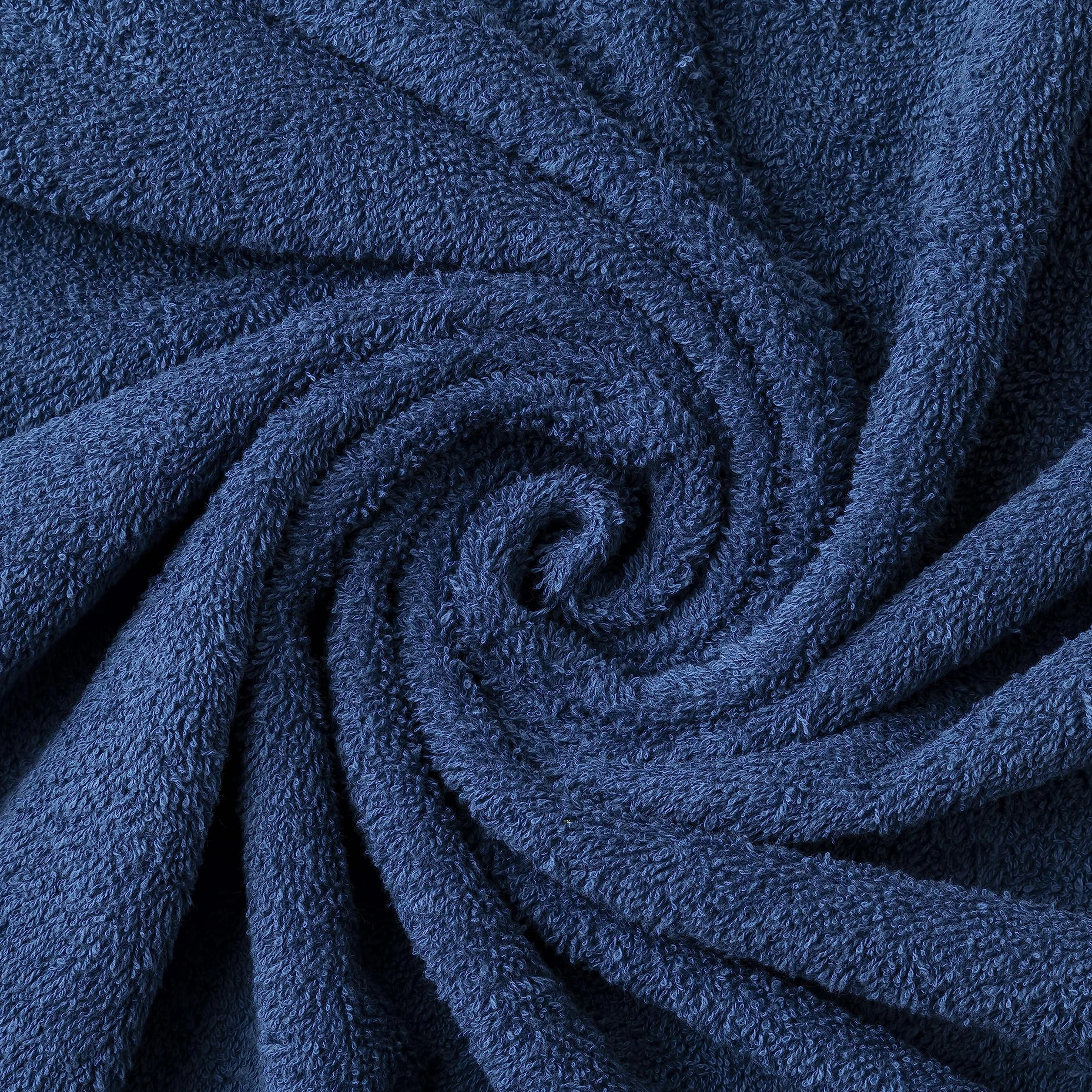 Todocama Lot de 2 Grands Serviettes de Bain 100% Coton 550 g/m² 100 x 150 cm Bleu Marine