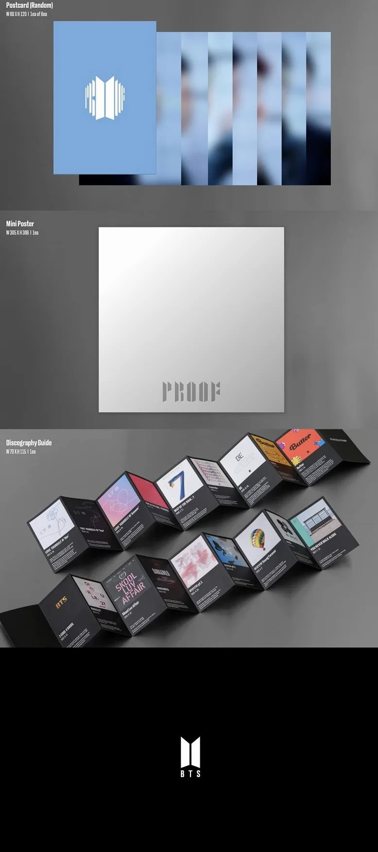 BTS PROOF COMPACT EDITION Anthology Album 3 CDs Photocard Poster