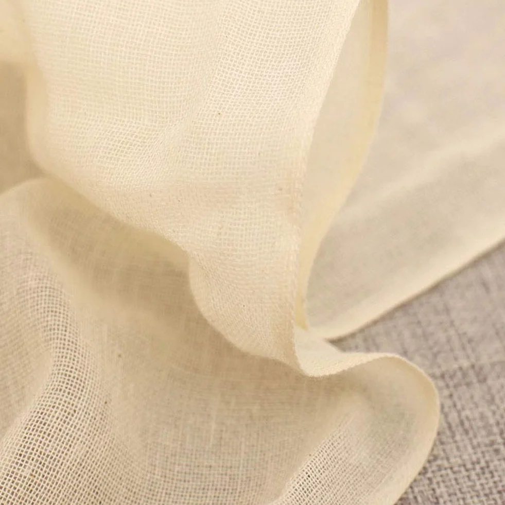 Faderr Étamine de cuisine antibactérienne en coton 150 x 150 cm Qualité 90 réutilisable beige
