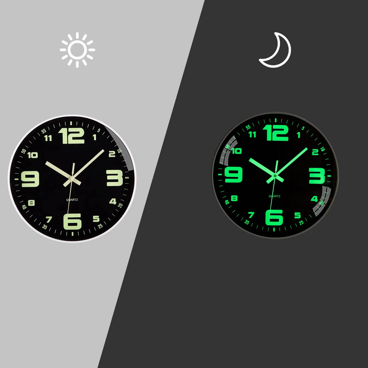 ACCSHINE Horloge Murale Numérique Silencieuse 25 cm Design Moderne