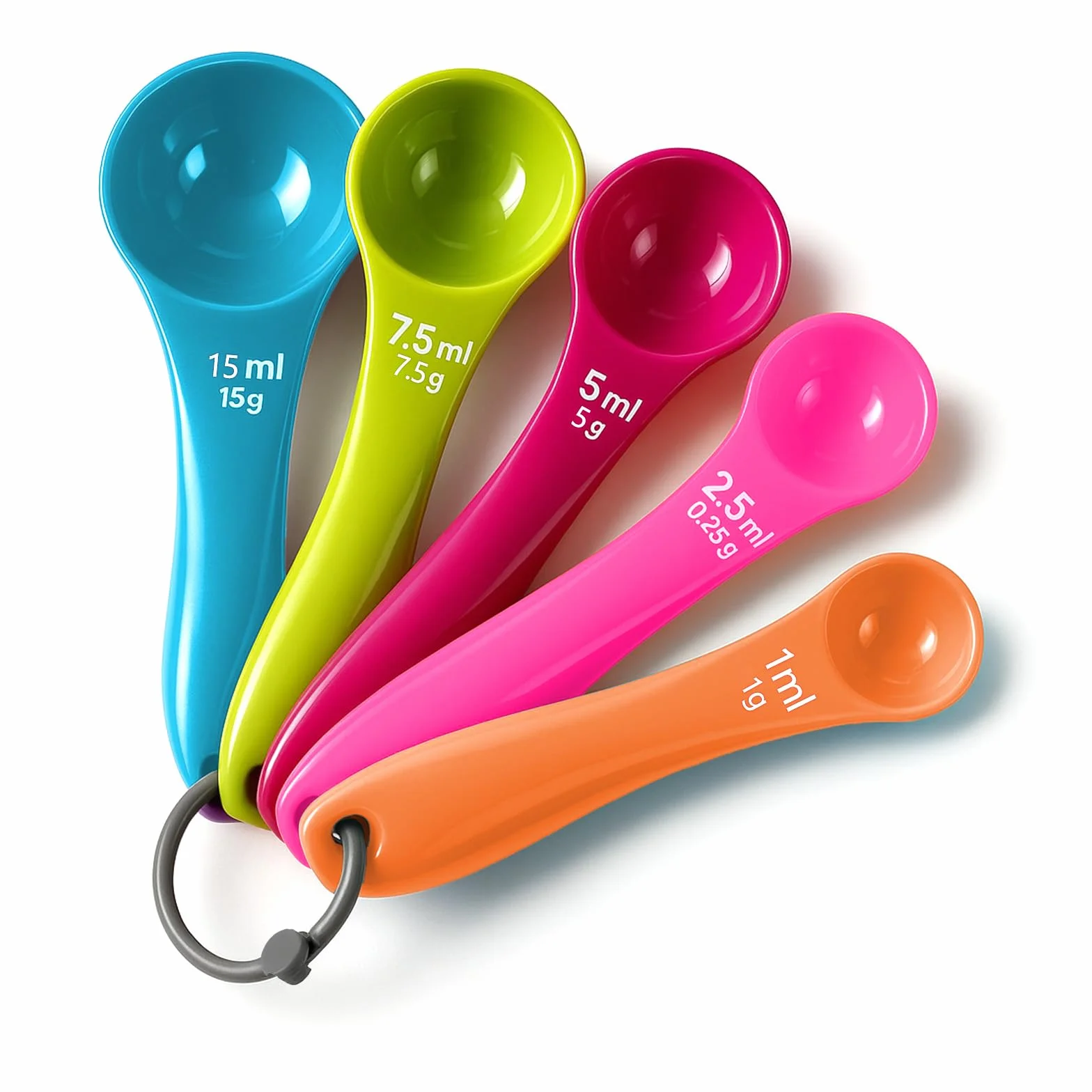 Ensemble de cuillères doseuses 5 pièces Plastique Mesure Liquides Poudres