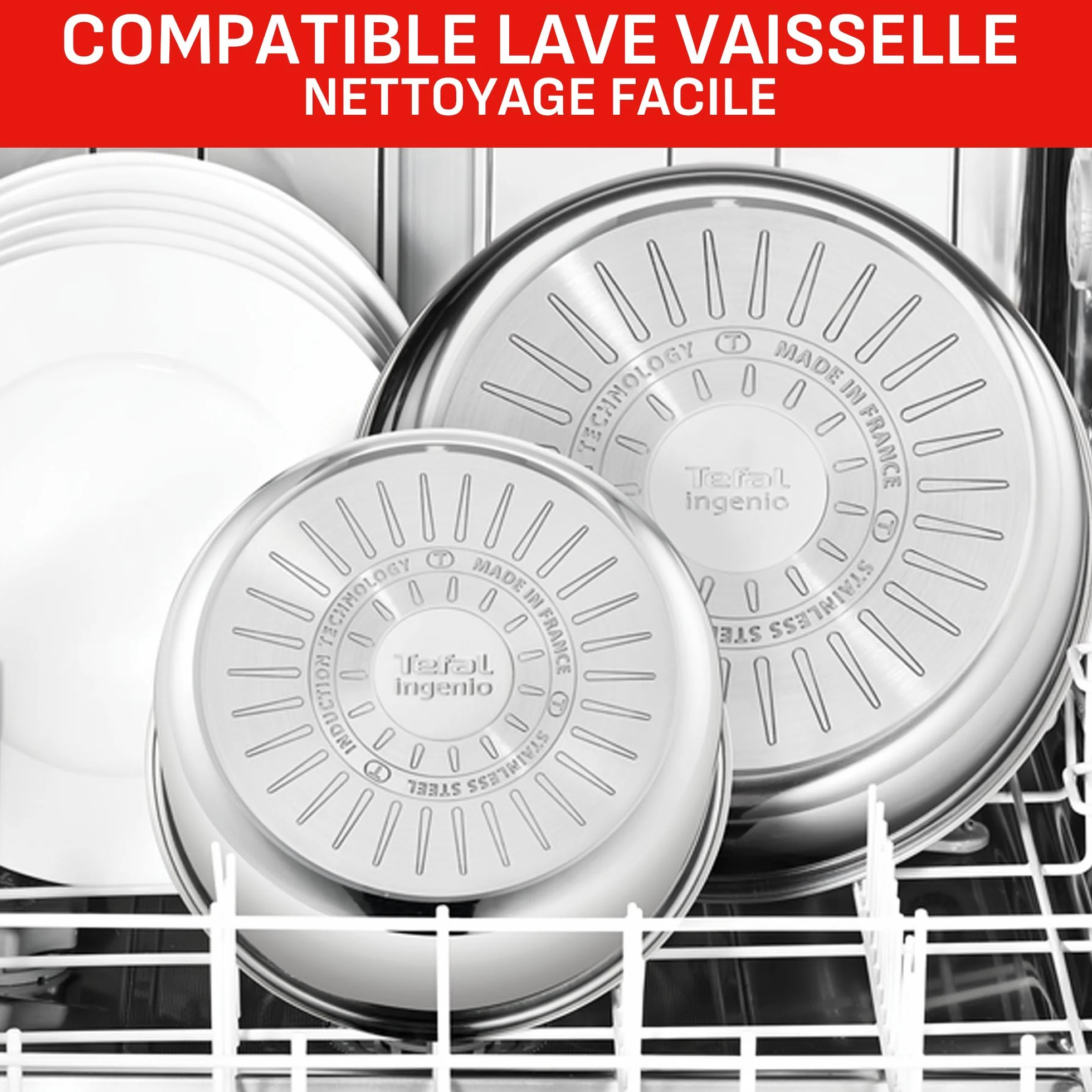 Tefal Ingenio Batterie de cuisine 20 pièces Induction Revêtement antiadhésif Empilable L897SK04