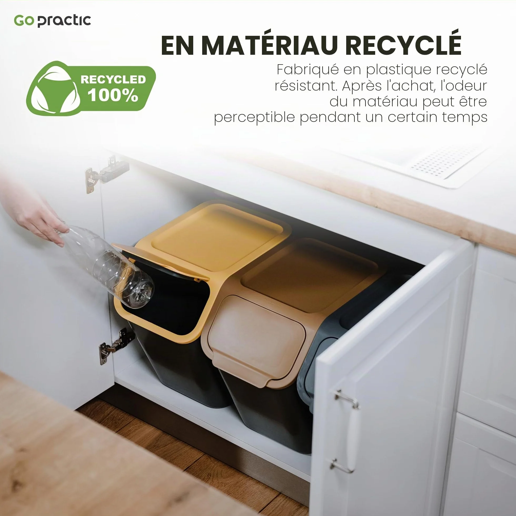 Poubelle Cuisine Tri Selectif 2 Bacs 25 litres
