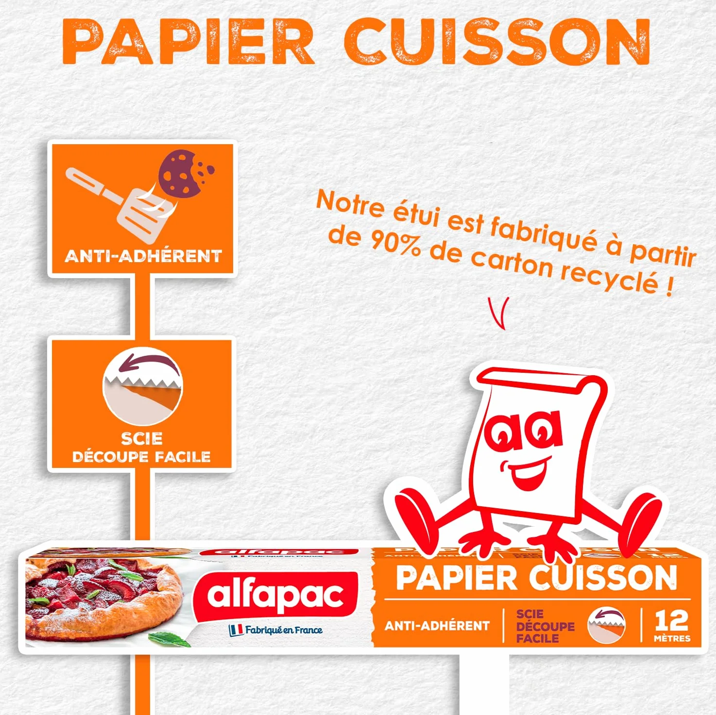 Papier cuisson anti-adhérent 12M Alfapac Fabriqué en France
