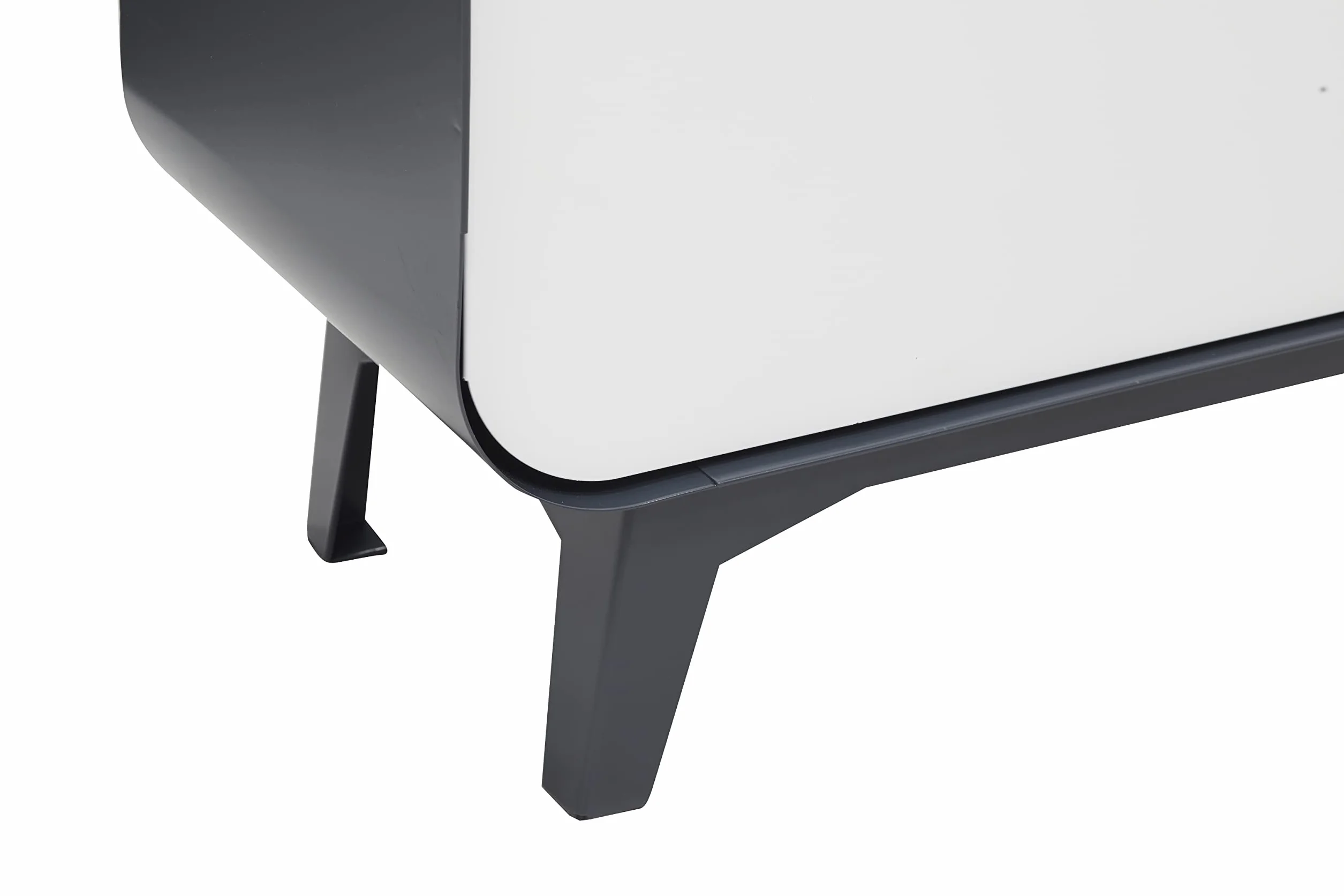 ARREGUI Round CR441-R Poubelle de Recyclage 4 Bacs 68L Tri Sélectif Moderne Acier Anthracite/Blanc Mat