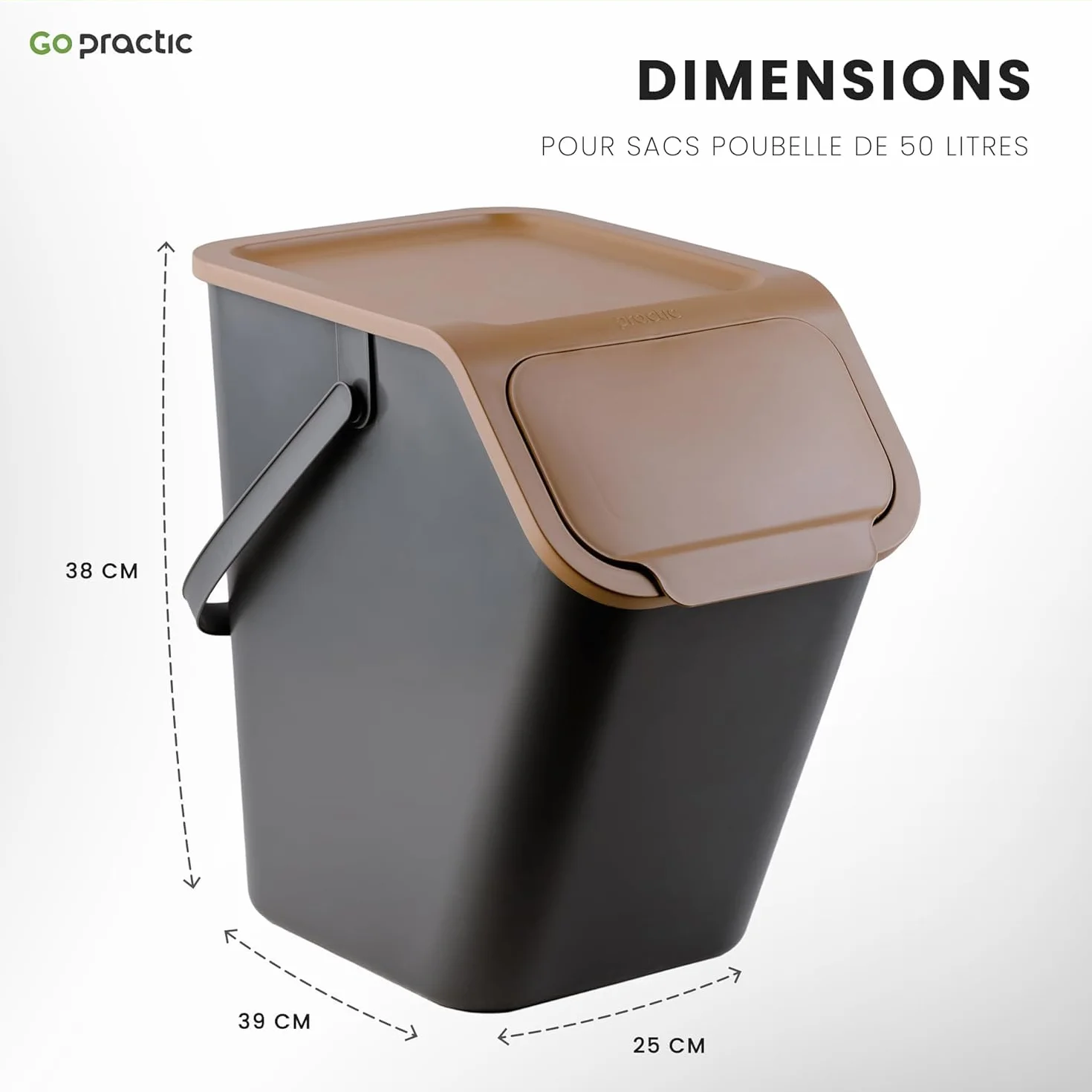 Set de Poubelles de Cuisine 25L 4 Pièces avec Couvercle et Filtre à Charbon Blanc